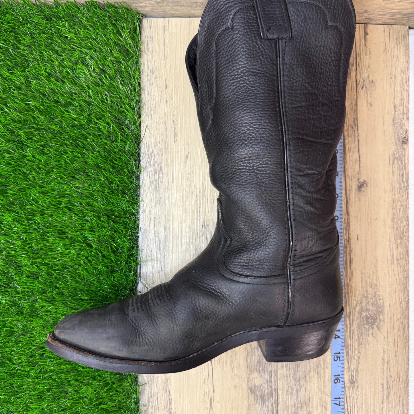 Tony Lama Men - Size 8.5D - Vintage Black Vaquero Western Cowboy Boots VM7013