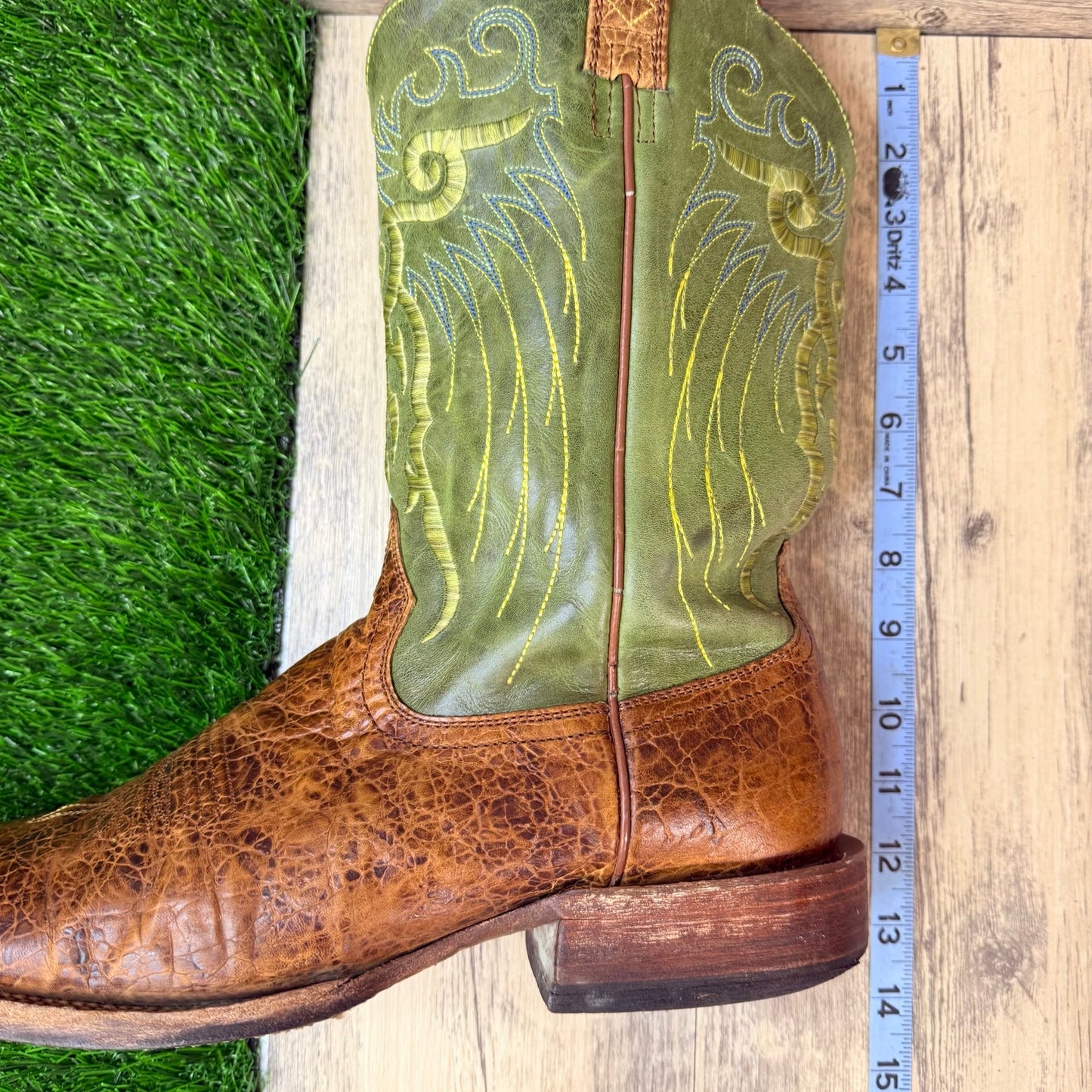 Ariat Men - Size 11.5D - Brown / Green Mesteno Square Toe Cowboy Boots 10006841