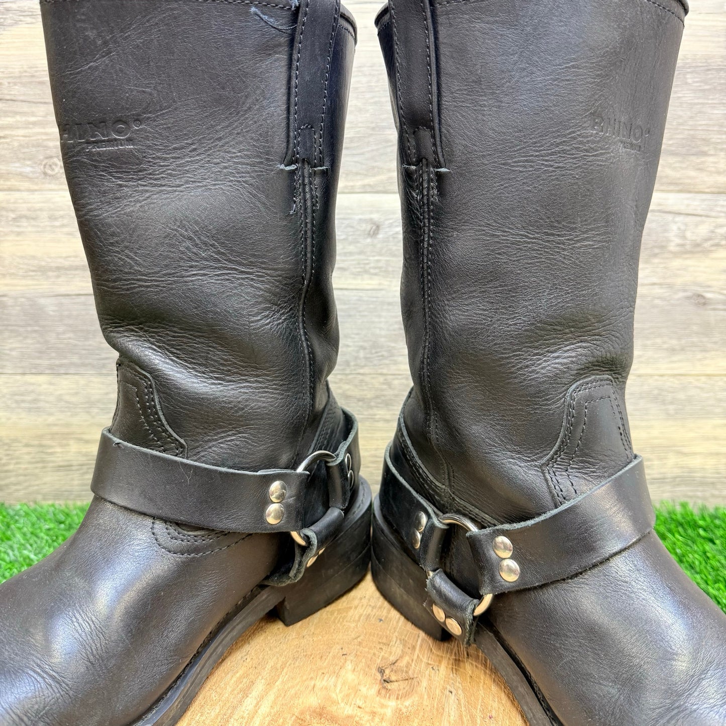 Rhino Men - Size 9M - Black Premium Square Toe Harness Boots P9HR1