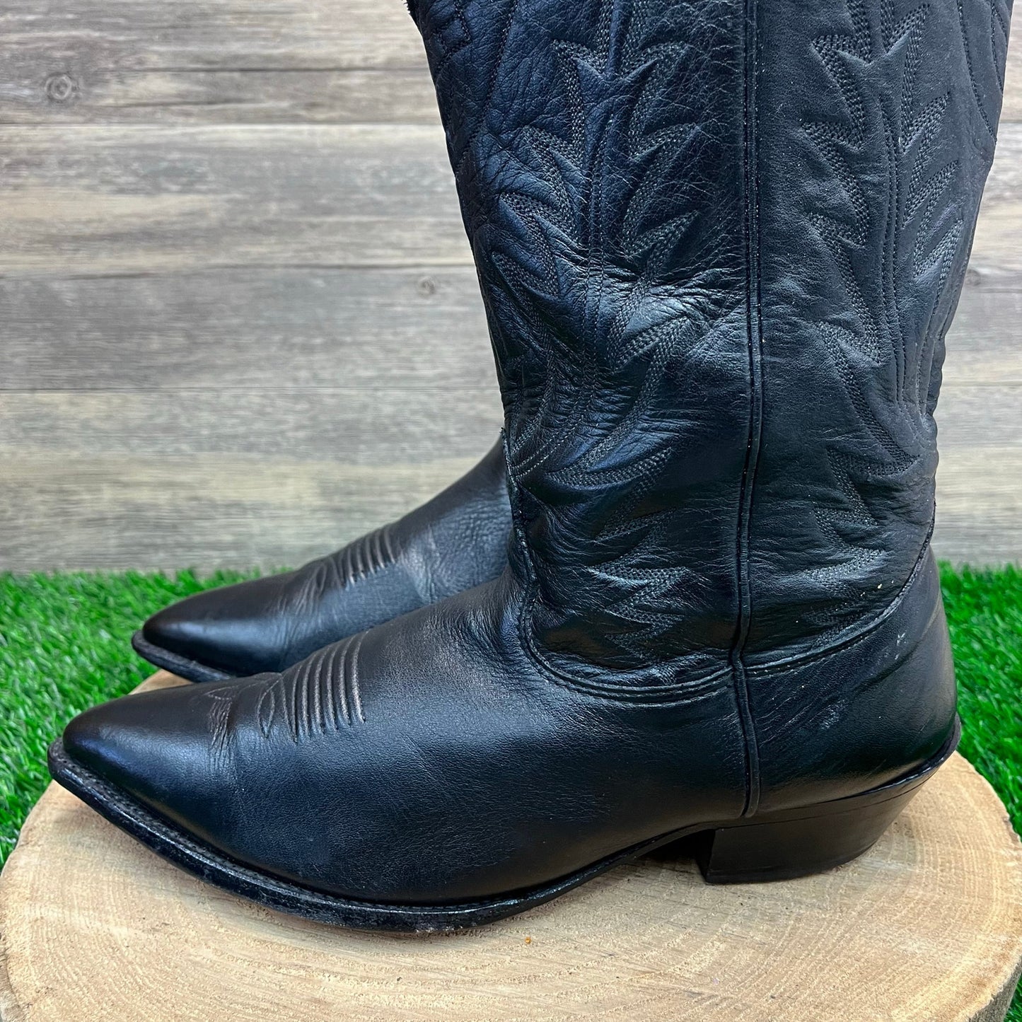 Nocona Men - Size 9EE - Black Soft Leather Cowboy Boots Style 66140