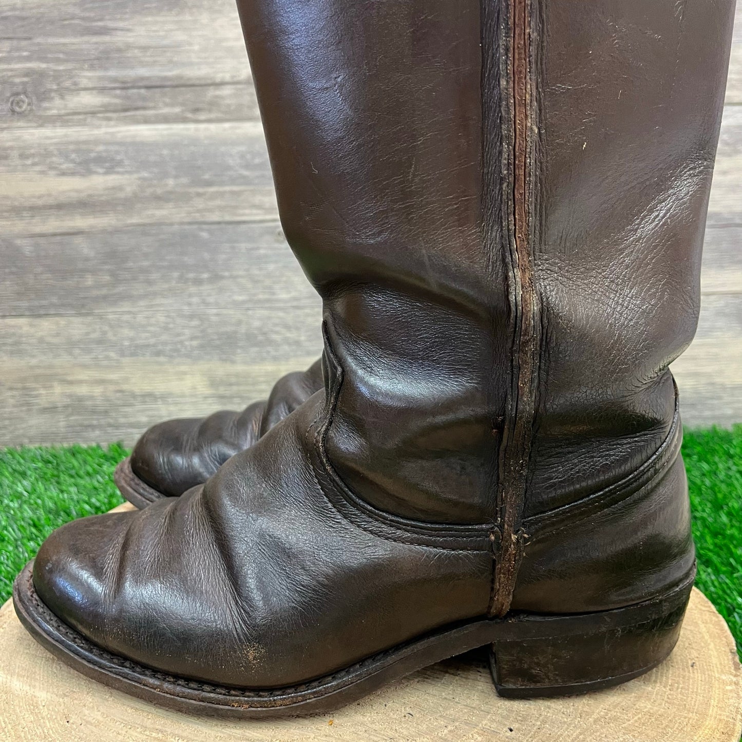 Unknown Men - Size 9.5D - Vintage Dark Brown Pull On Cowboy Boots Style 599