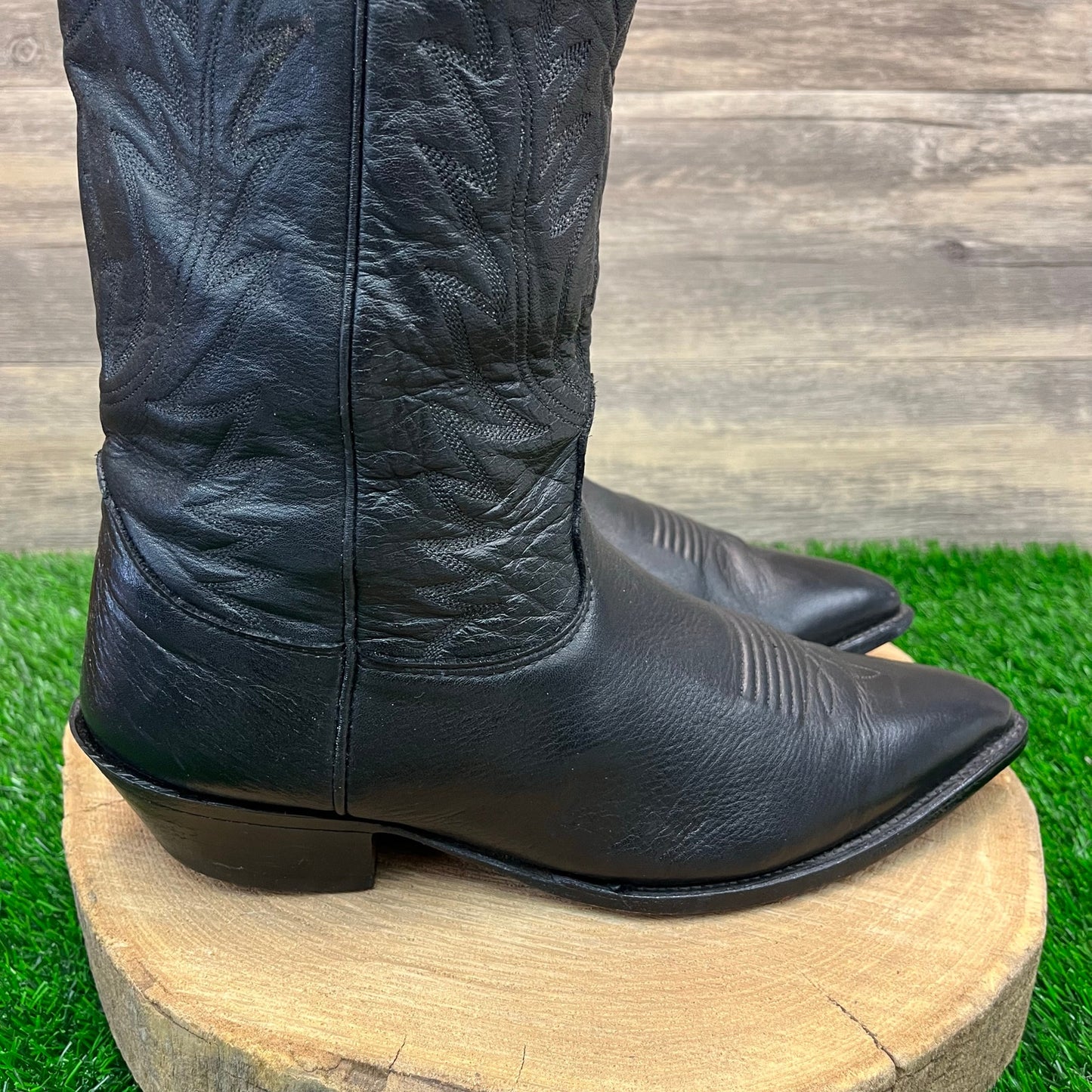 Nocona Men - Size 9EE - Black Soft Leather Cowboy Boots Style 66140