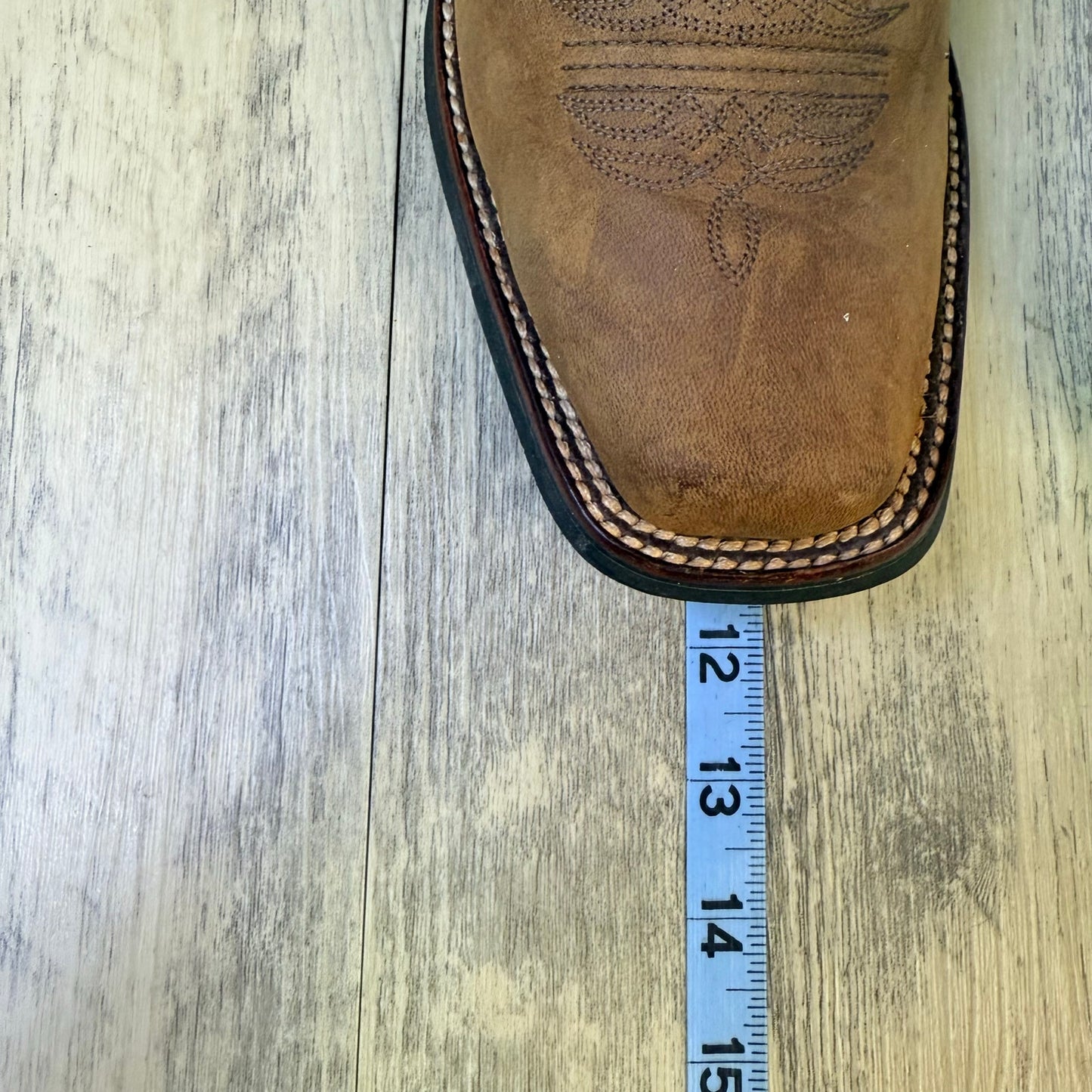Justin Women - Size 9B - Brown / Turquoise Square Toe Boots L4853