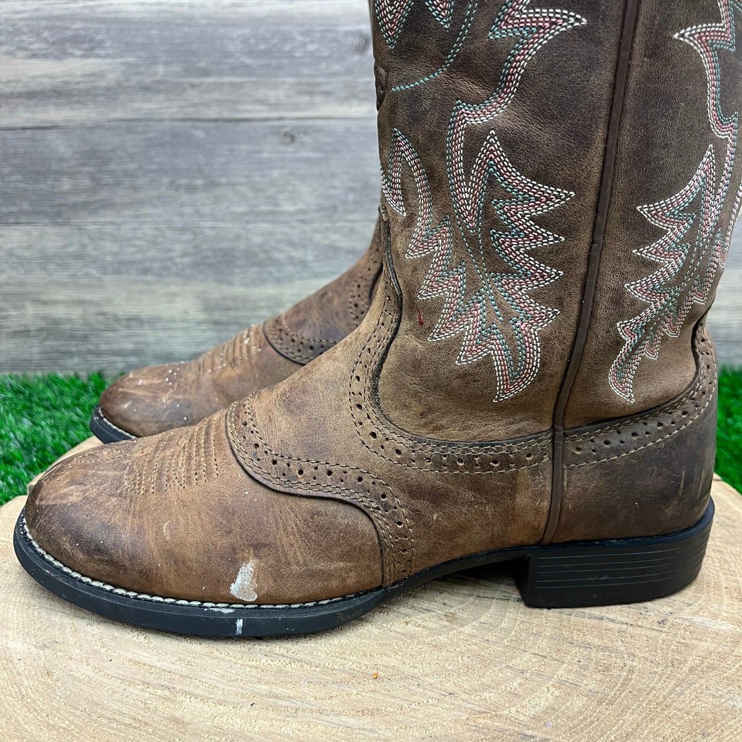 Ariat Women - Size 7B - Brown/Pink Cowboy Boots Style 10001605