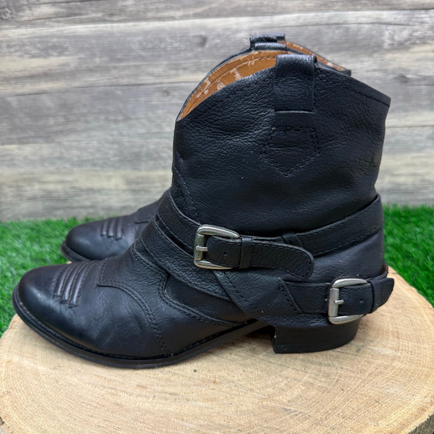 Nine West Women - Size 9M - Black Harness Ankle Boots Style 0913