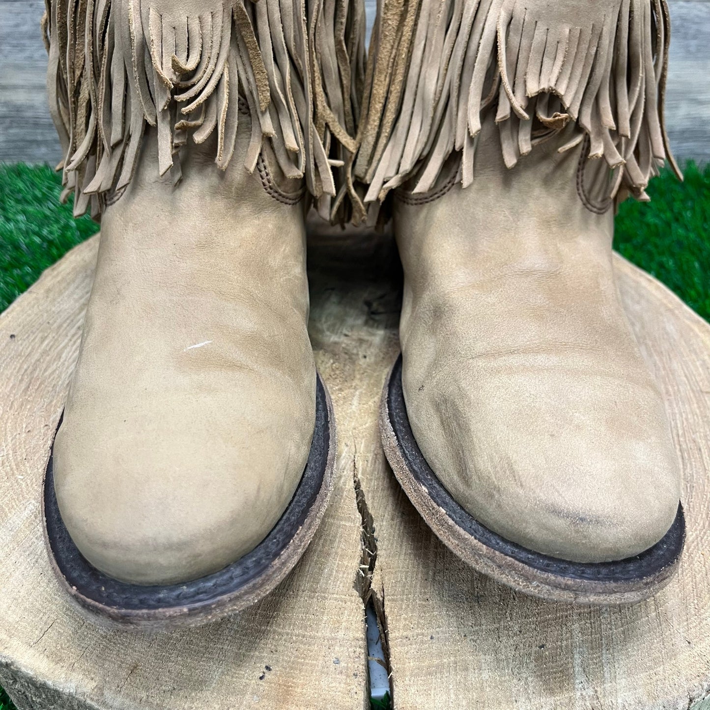 Liberty Black Women - Size 10 - Tan Fringe Ankle Cowboy Boots Style LB711312