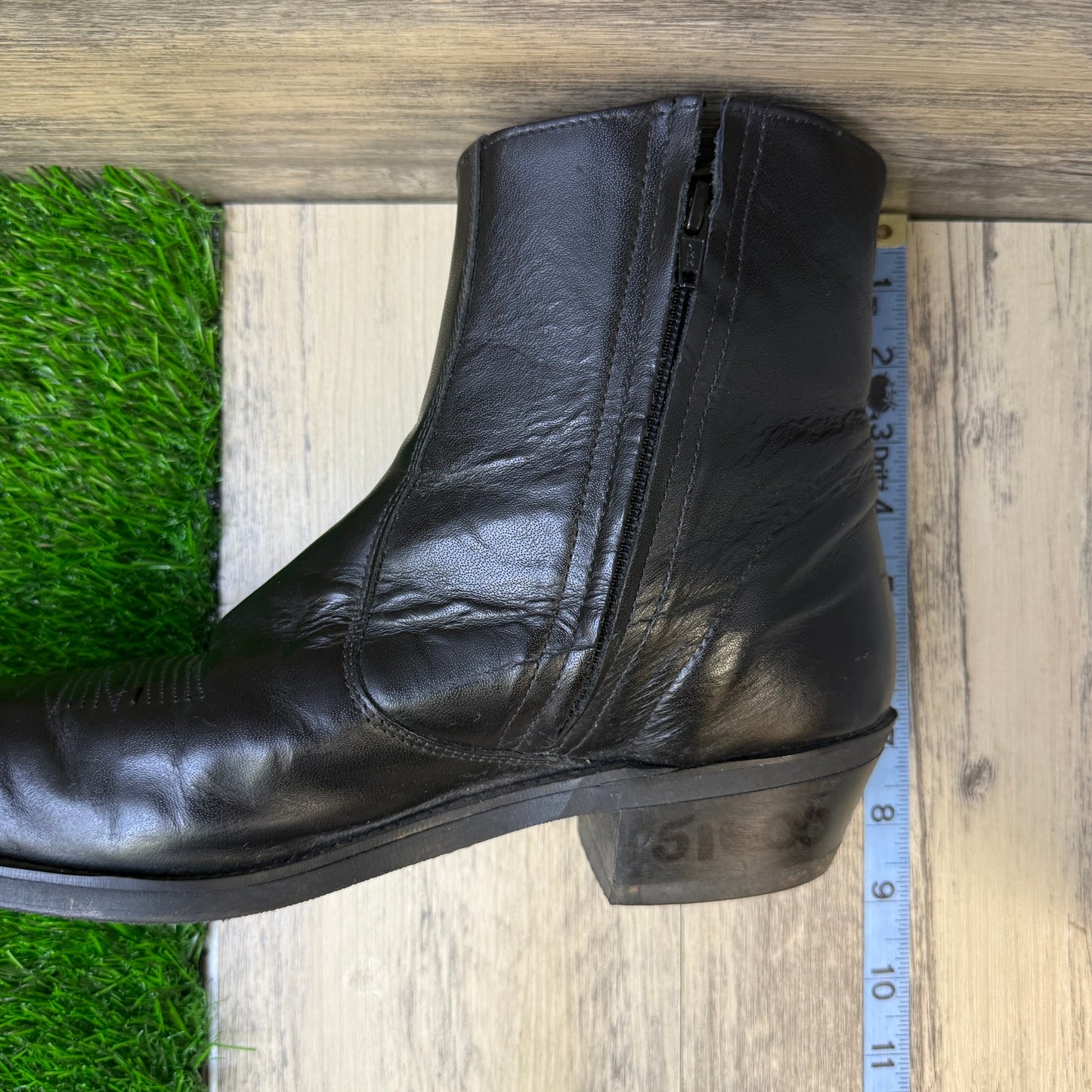 Laredo Men - Size 11D - Black Ankle Zipper Square Toe Boots Style 5720