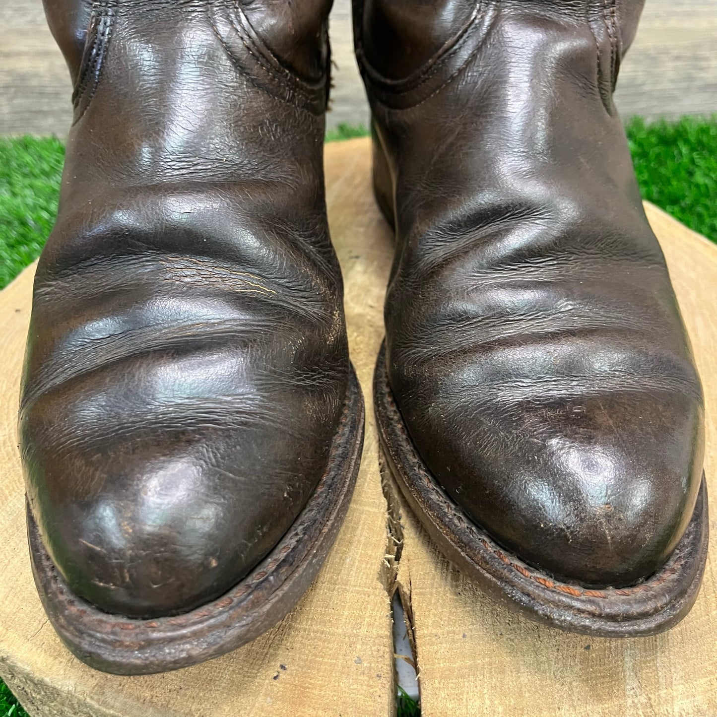 Unknown Men - Size 9.5D - Vintage Dark Brown Pull On Cowboy Boots Style 599