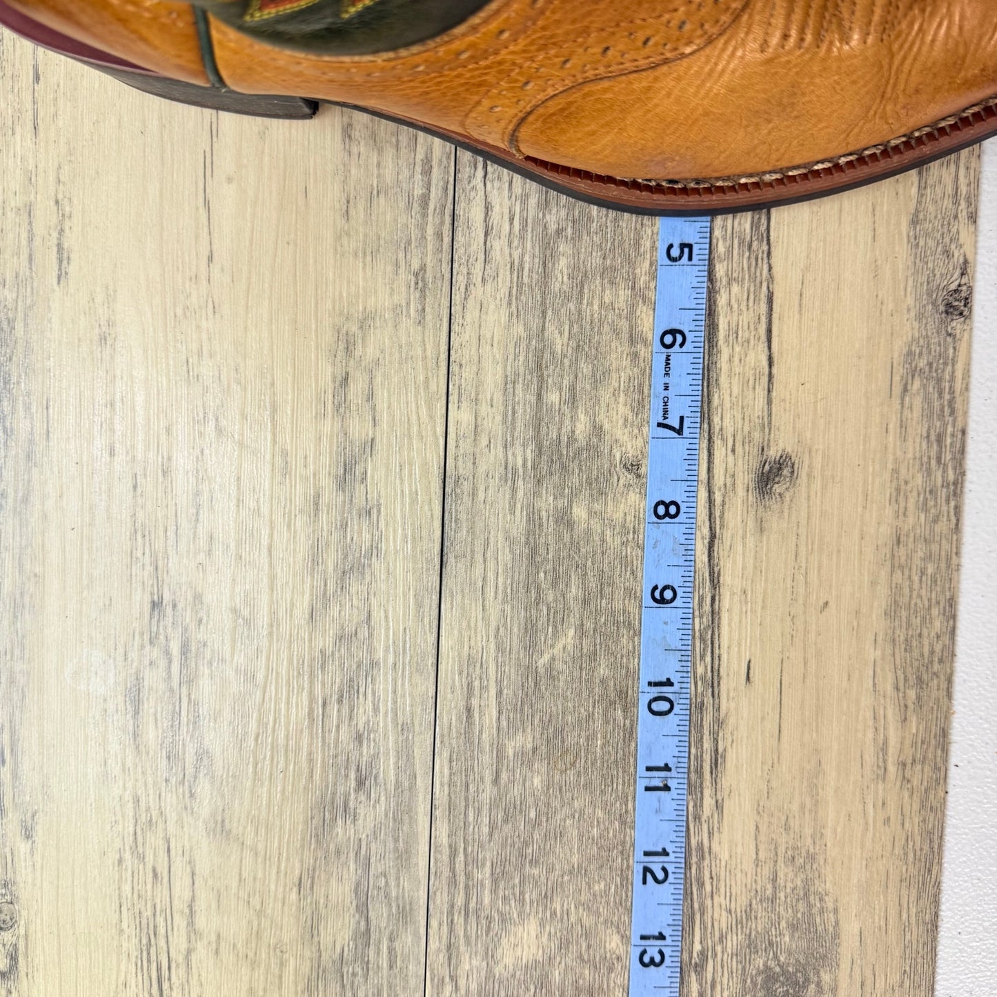 Ariat Men - Size 9EE - Tan/Green Square Toe Western Cowboy Boots 34876