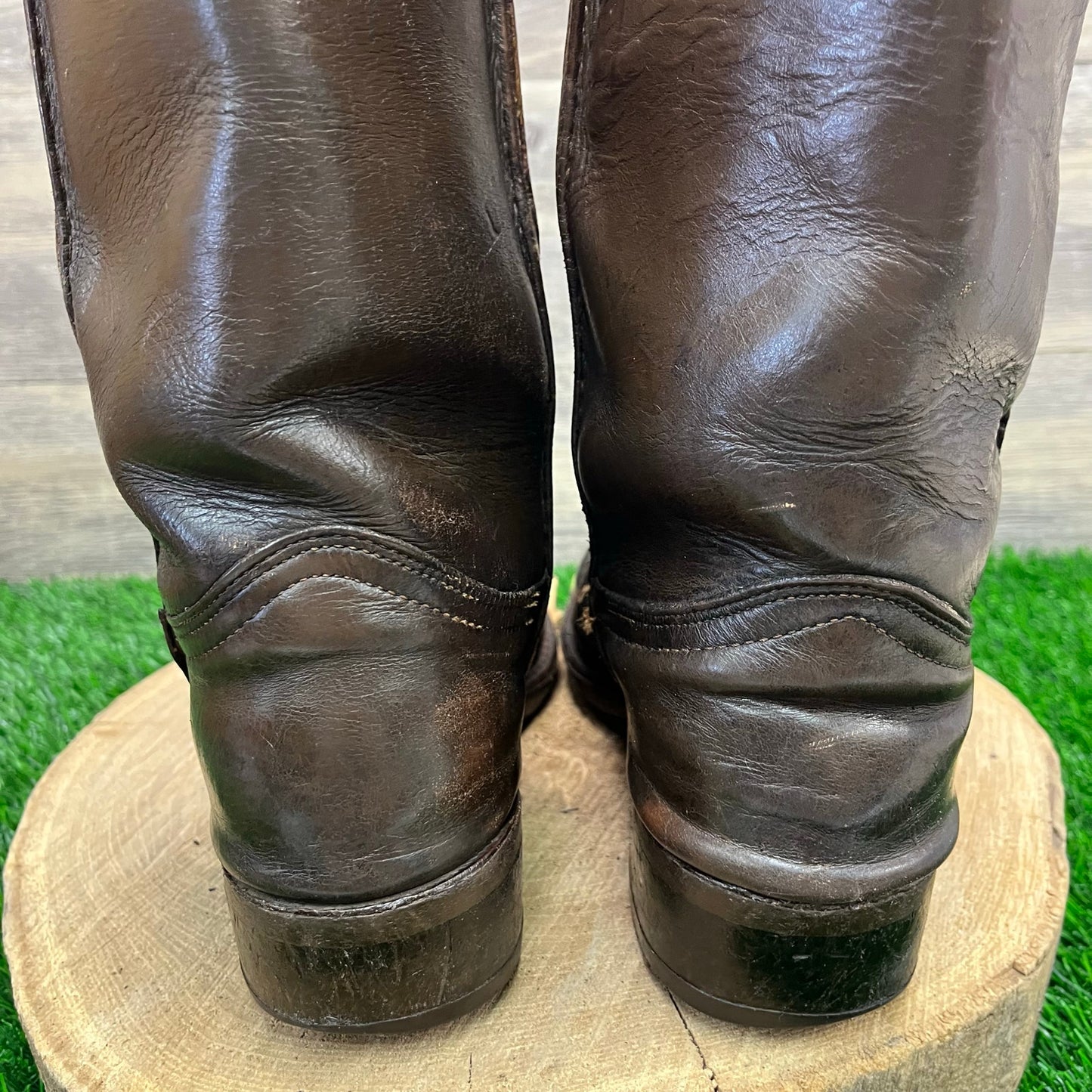 Unknown Men - Size 9.5D - Vintage Dark Brown Pull On Cowboy Boots Style 599