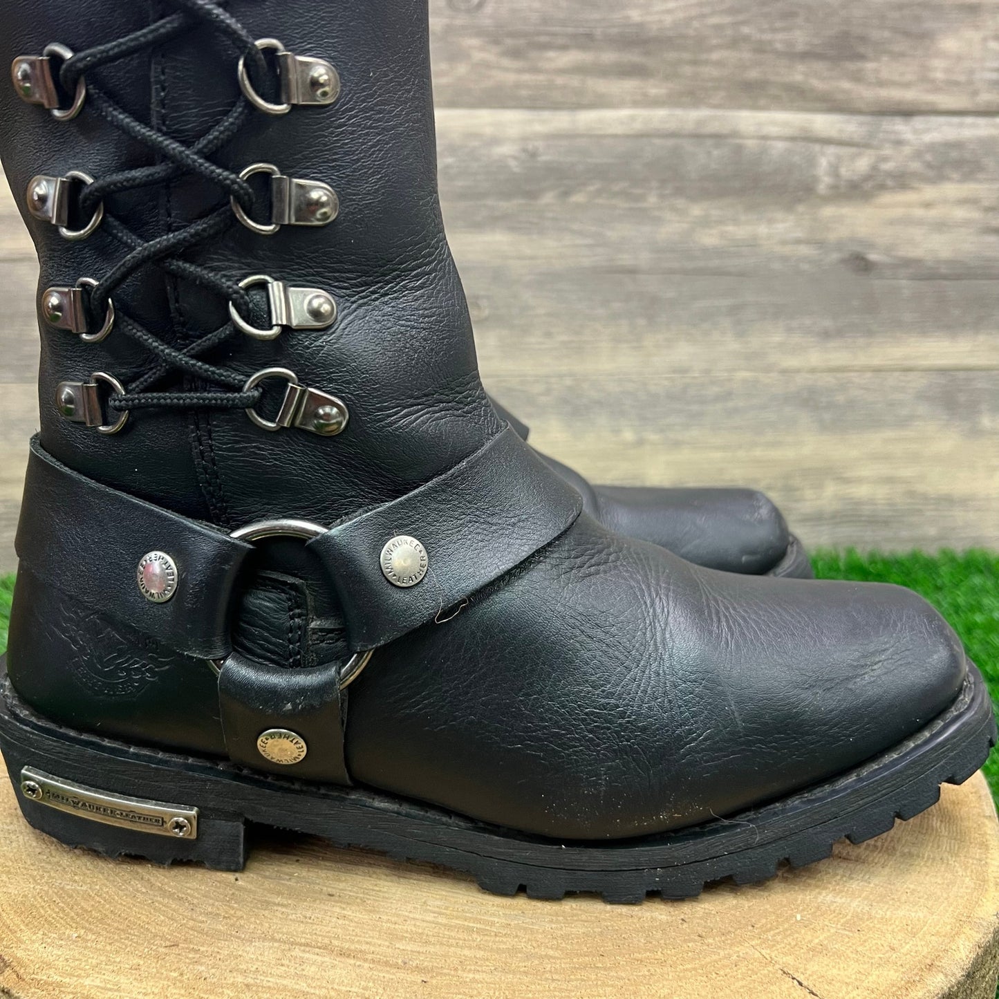 Milwaukee Women - Size 8 - Black Moto Harness Lace Boots MBL9365