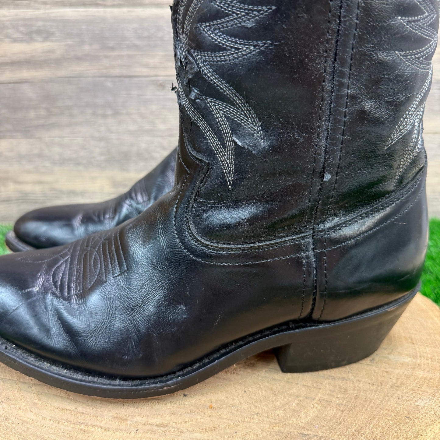 Unknown Men - Size 8.5EW - Black Cowboy Boots Style 4210