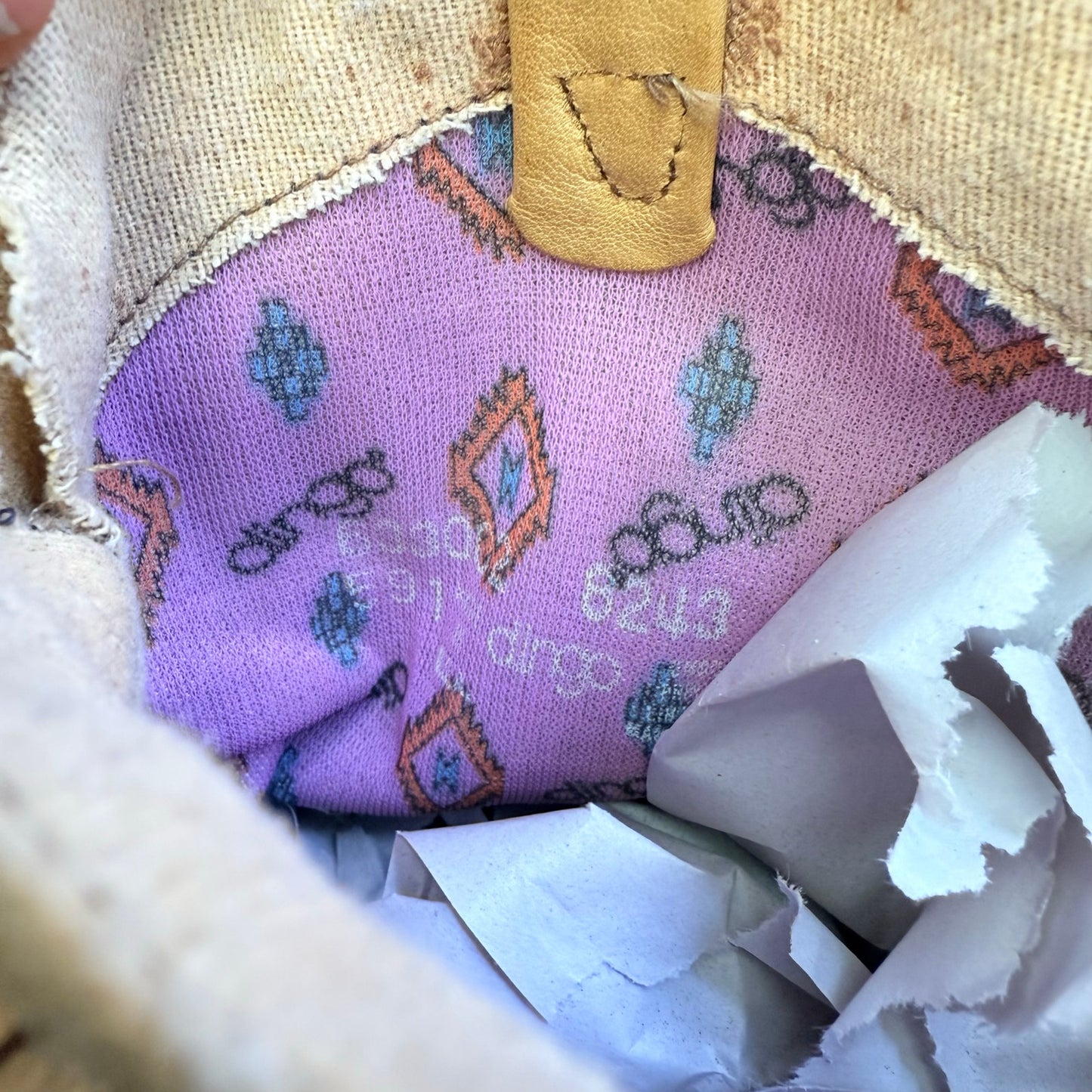 Dingo Women - Size 7M - Vintage Camel Fringe Soft Leather Cowboy Boots 8243