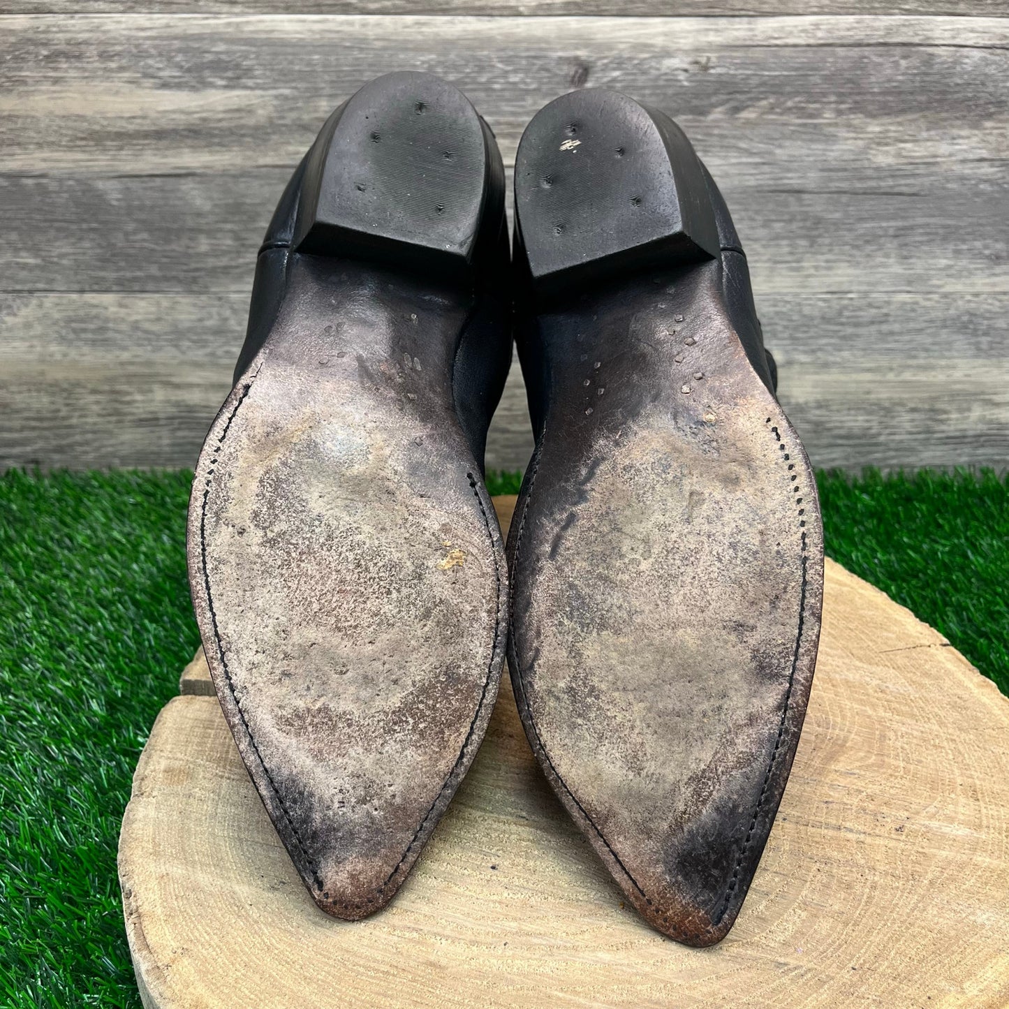 Nocona Men - Size 9EE - Black Soft Leather Cowboy Boots Style 66140