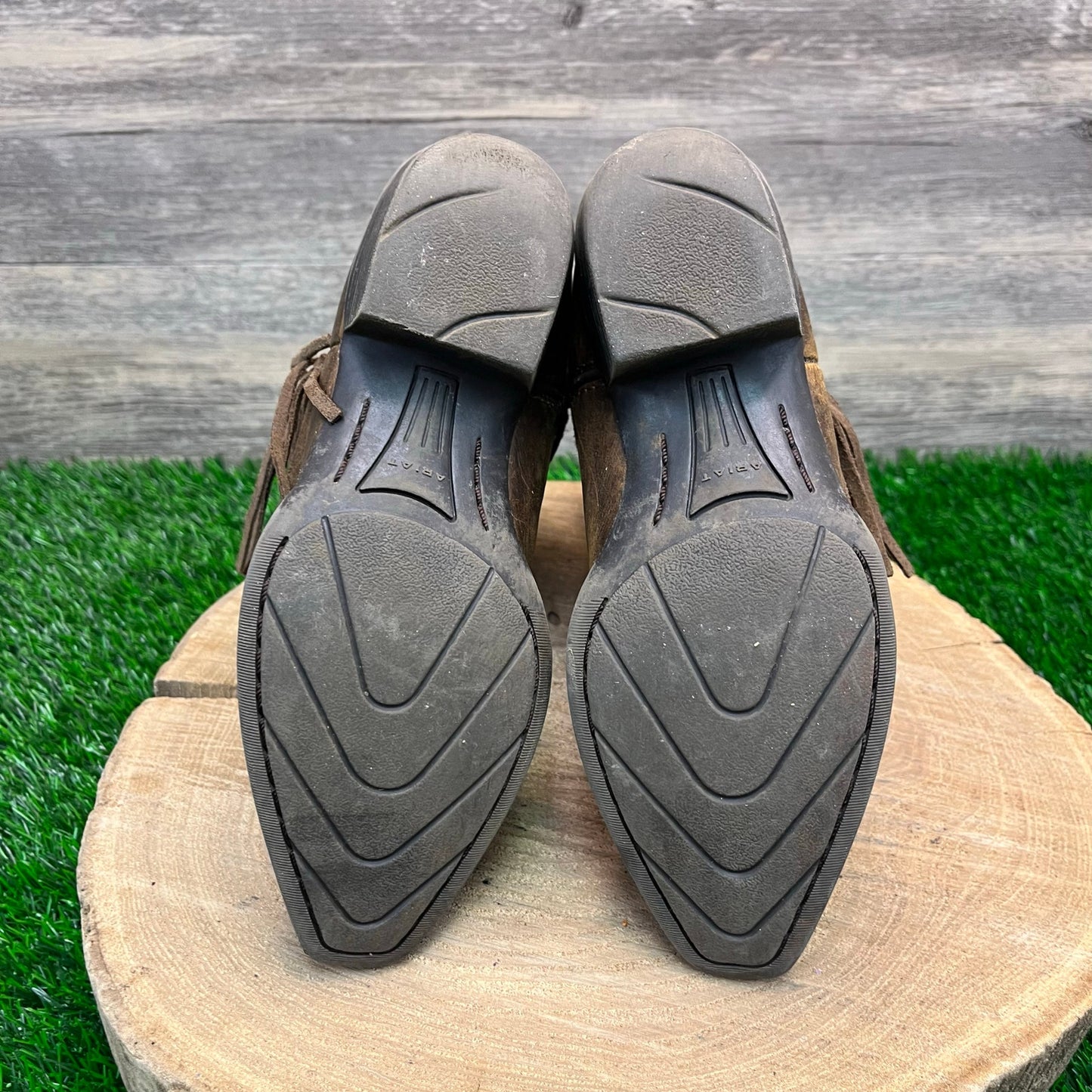 Ariat Youth - Size 1 - Brown Fringe Snip Toe Cowboy Boots Style 10011908