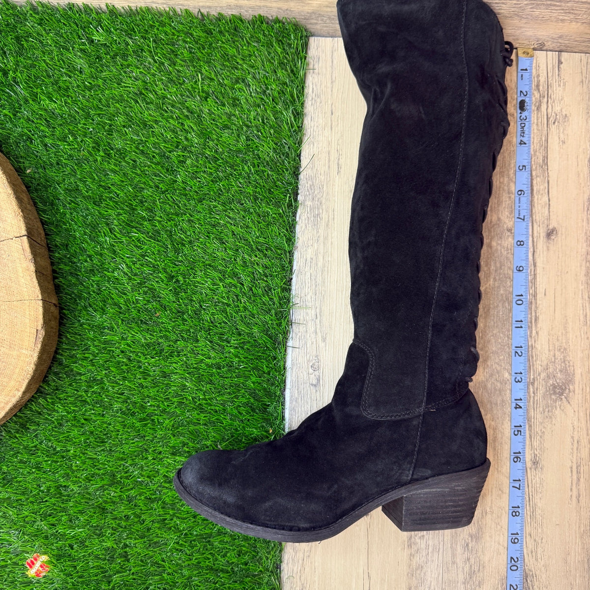 Sofft Women - Size 9.5M - Black Suede Laced Tall Boots Style 34221