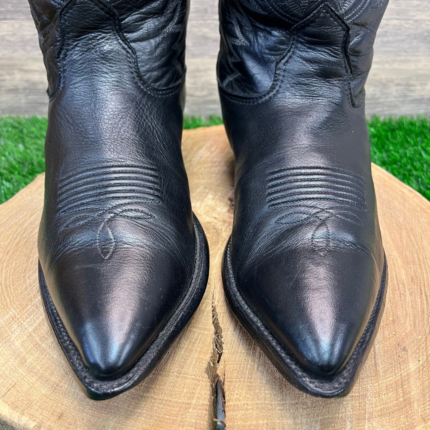 Nocona Men - Size 9EE - Black Soft Leather Cowboy Boots Style 66140