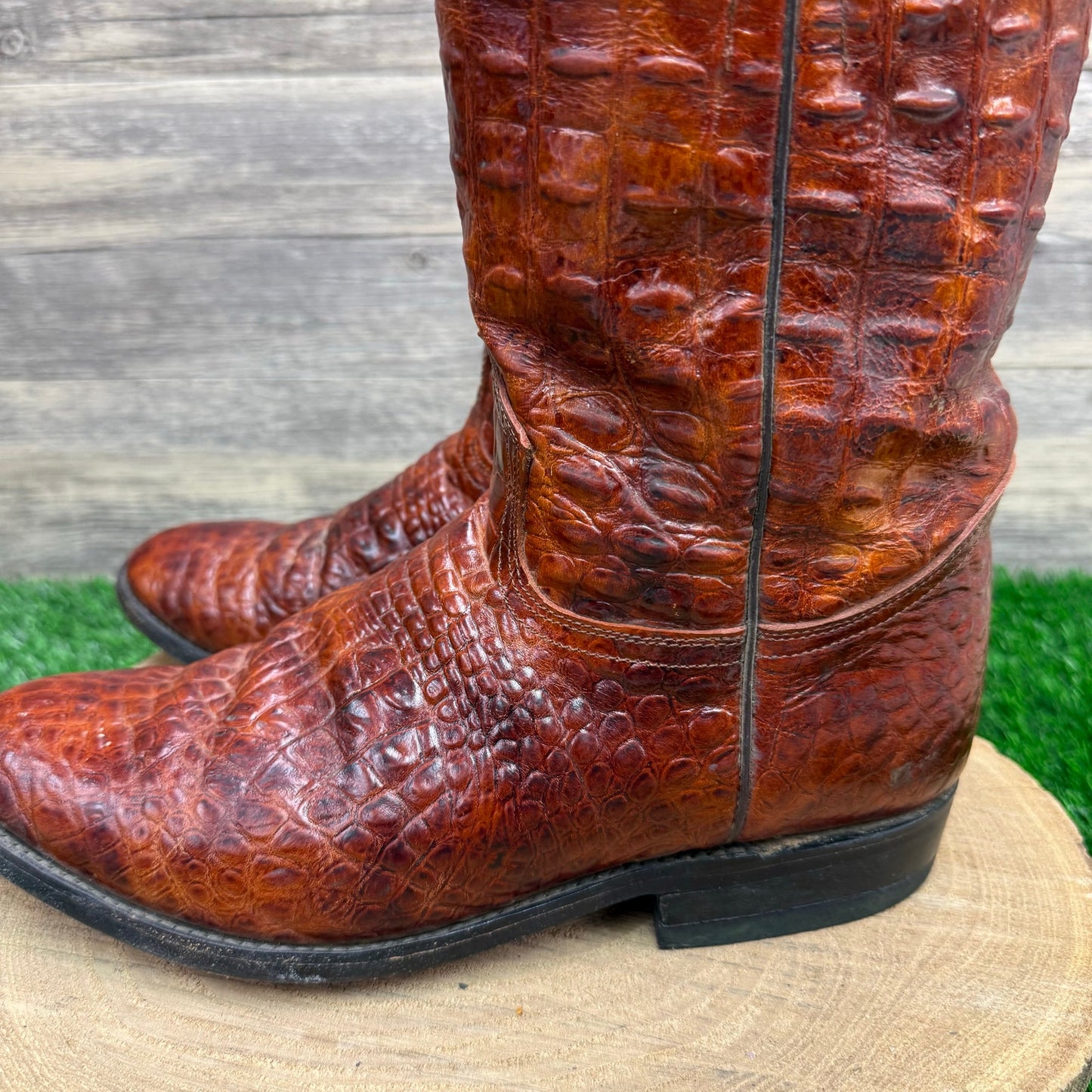 Rogers Boots Men - Size 9 - Copper Gator Skin Cowboy Boots Style 838