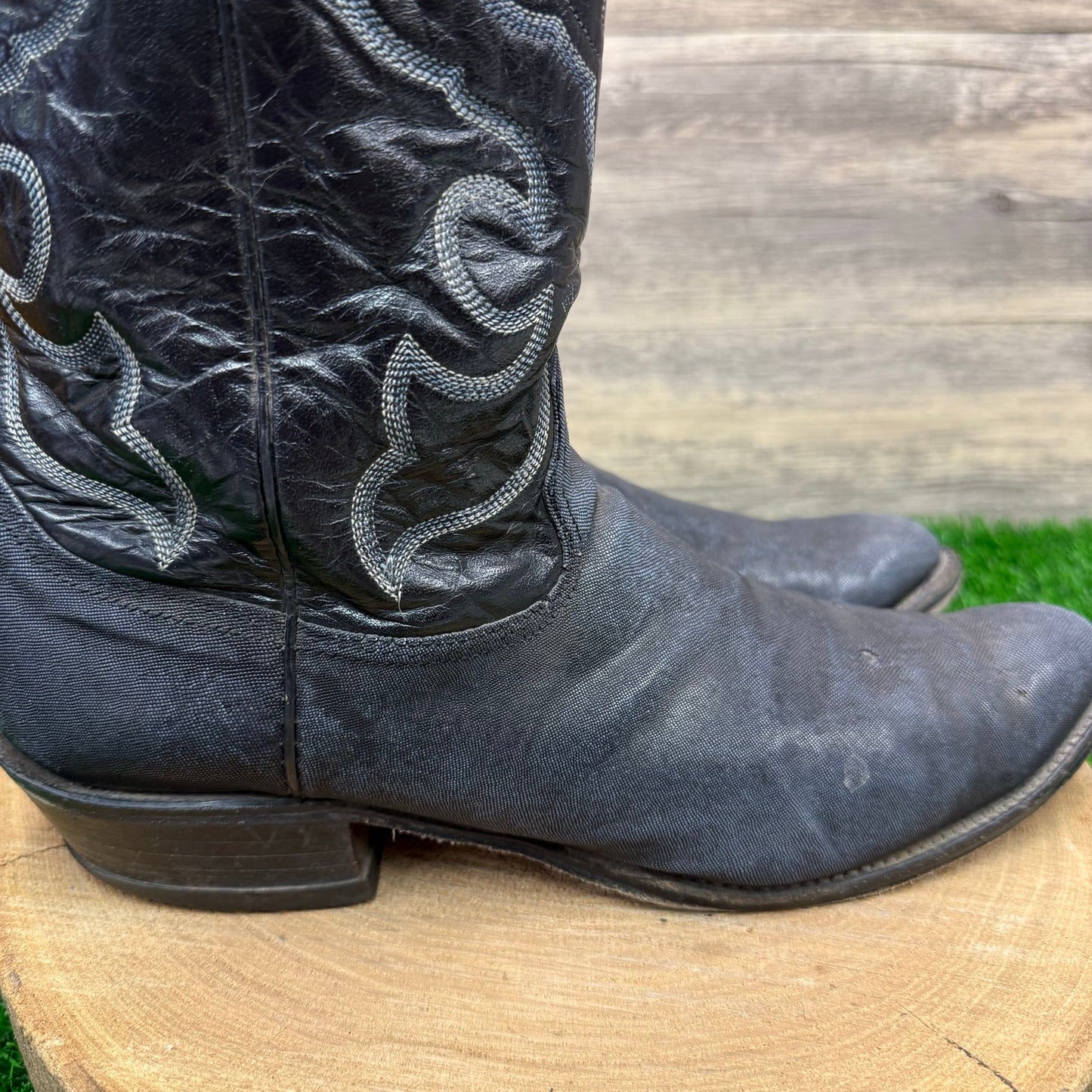 Nocona Men - Size 12B - Vintage Black Exotic Skin Cowboy Boots Style 2501 37 403