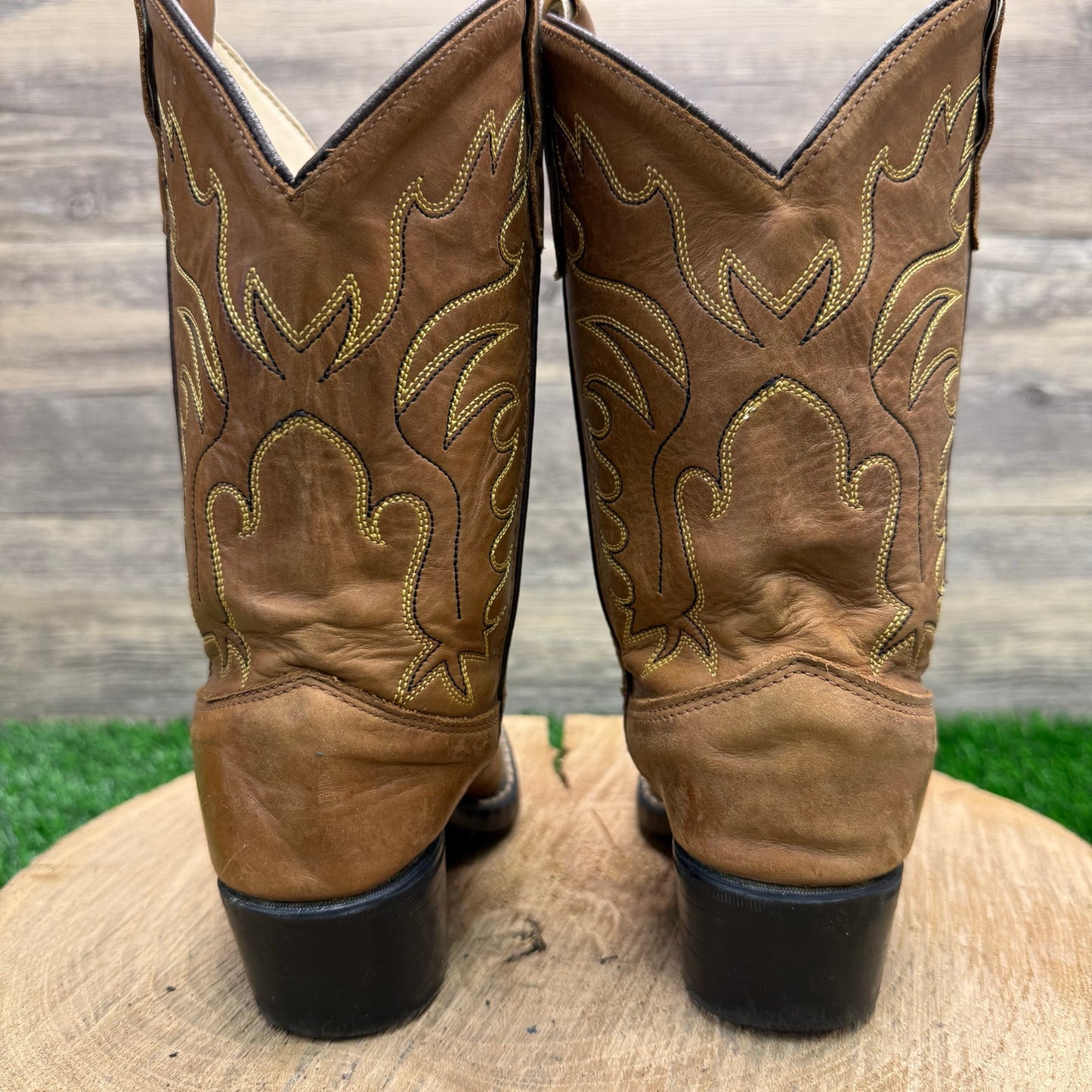 Old West Youth - Size 13D - Tan Cowboy Boots 8129