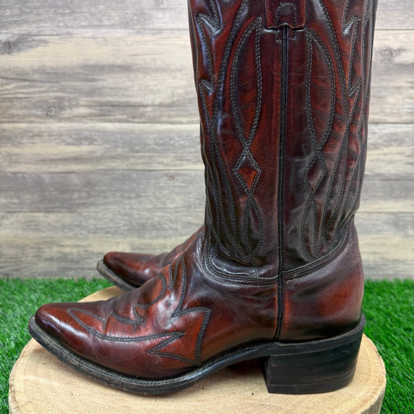Durango West Men - Size 9D - Vintage Dark Brown Cowboy Boots 10825