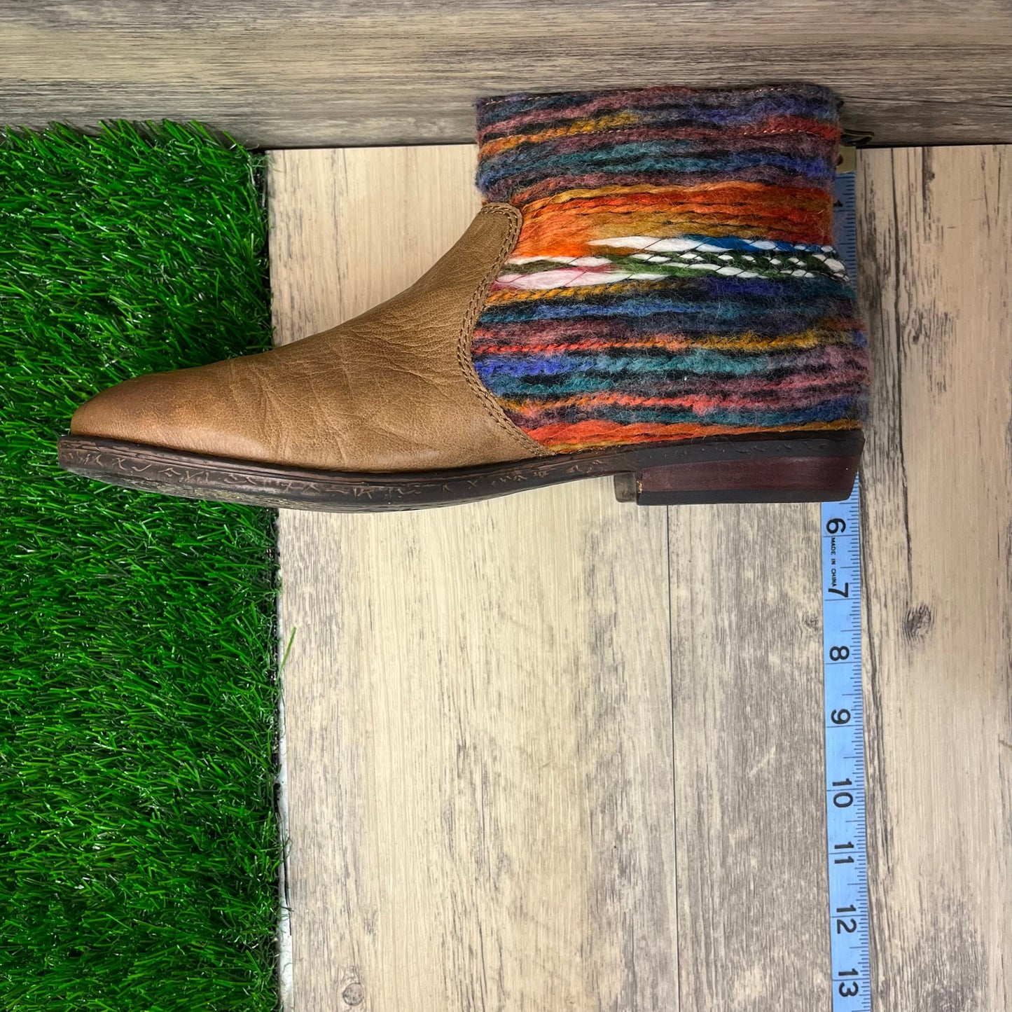 OTBT Women - Size 9 - Tan/Multi Tapestry Ankle Boots