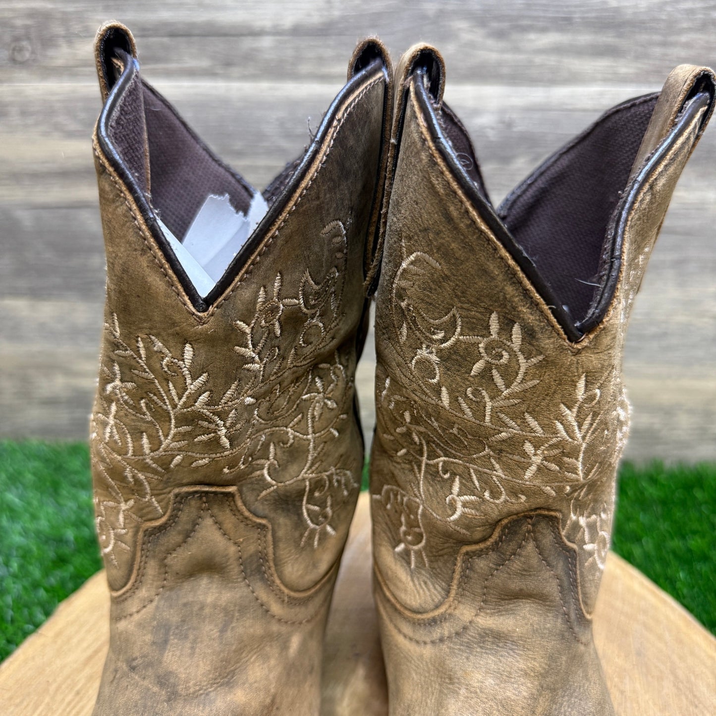 Dan Post Youth - Size 4D - Brown Soft Leather Cowboy Boots Style DPC3213