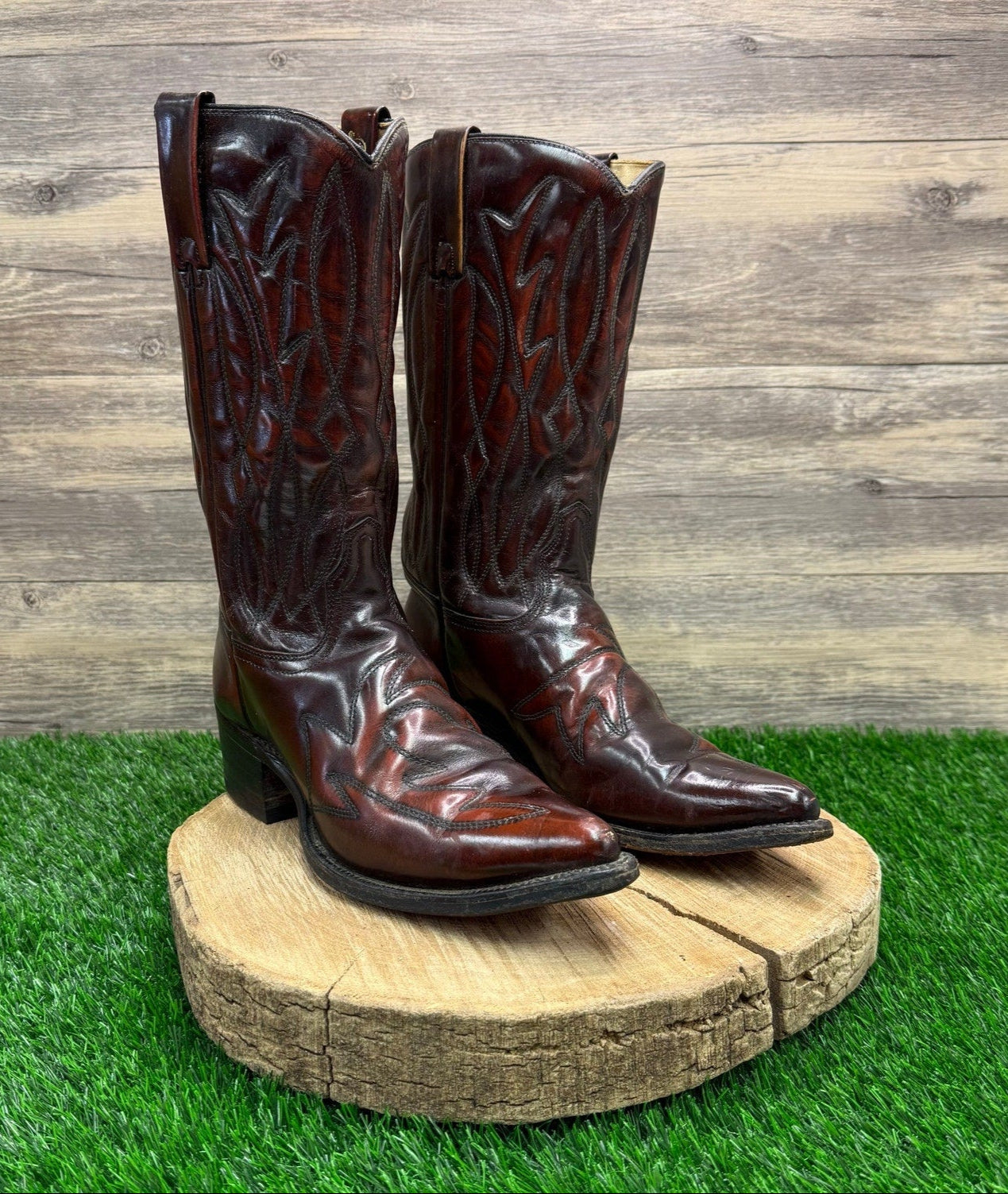 Durango West Men - Size 9D - Vintage Dark Brown Cowboy Boots 10825