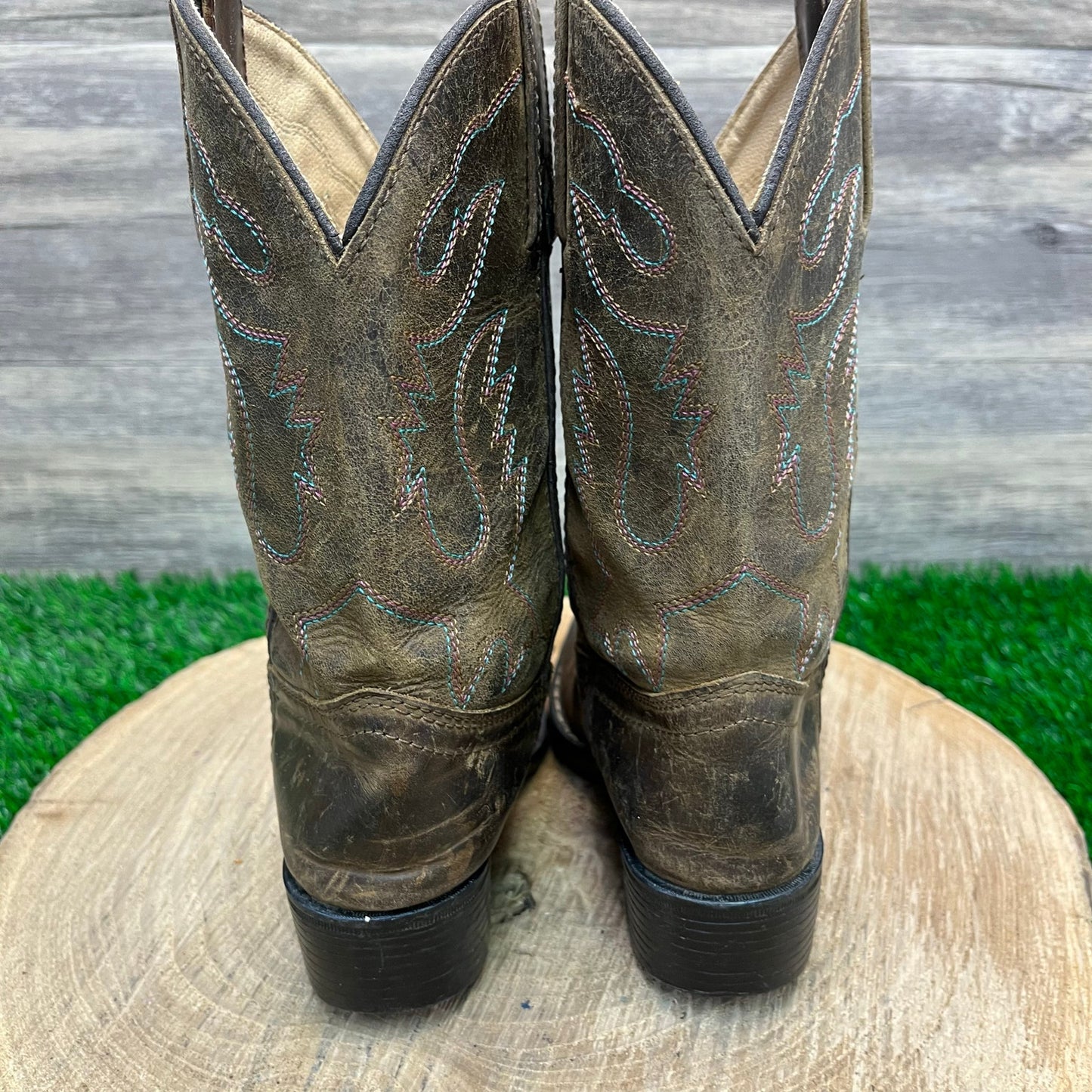 Smoky Mountain Youth - Size 13.5D - Distressed Brown Cowboy Boots Style 3530C