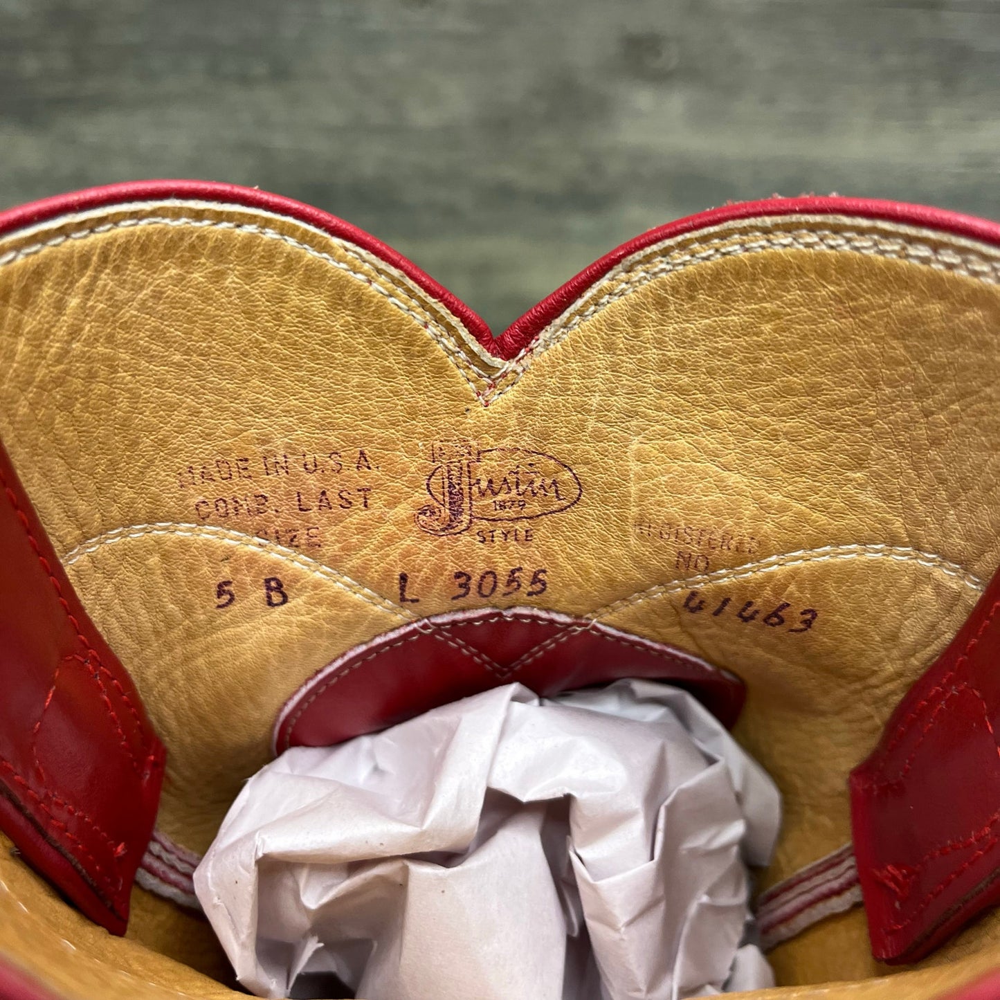 Justin Women - Size 5B - Vintage Red Ropers Cowboy Boots Style L3055