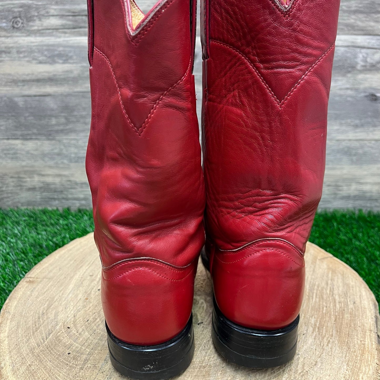 Justin Women - Size 5B - Vintage Red Ropers Cowboy Boots Style L3055
