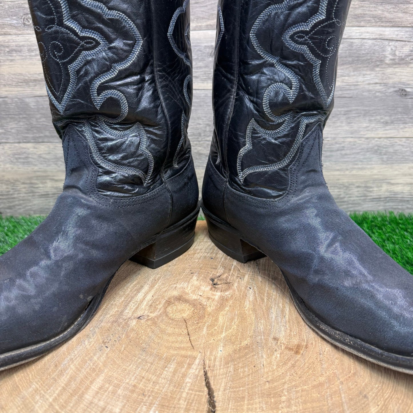 Nocona Men - Size 12B - Vintage Black Exotic Skin Cowboy Boots Style 2501 37 403