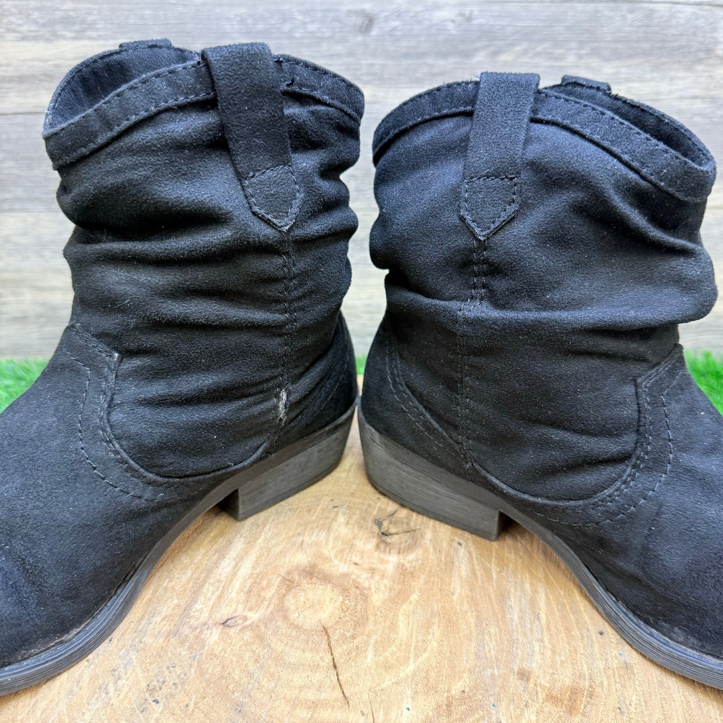 Trend Report Women - Size 8 - Black Faux Suede Ankle Boots 4895