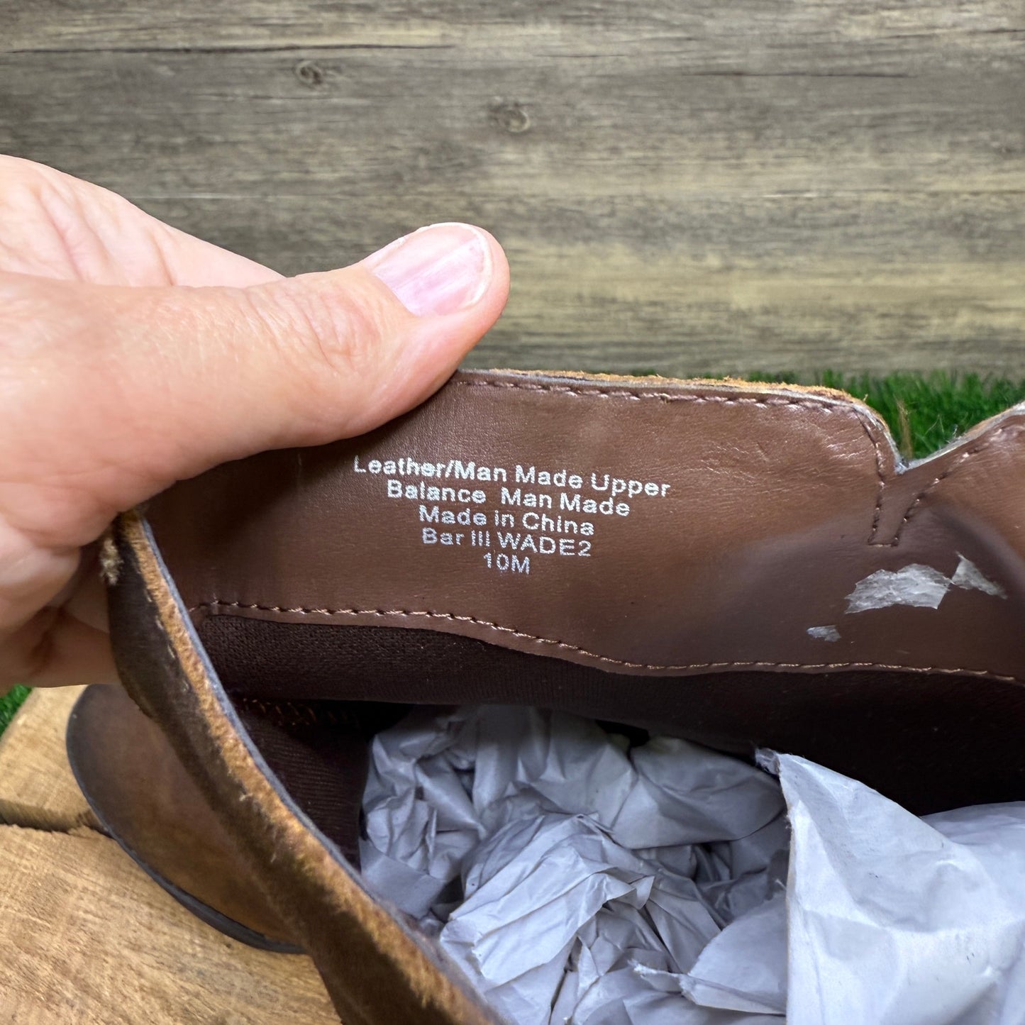 Bar III Women - Size 10M - Brown Faux Leather Zipper Boots Style Wade 2