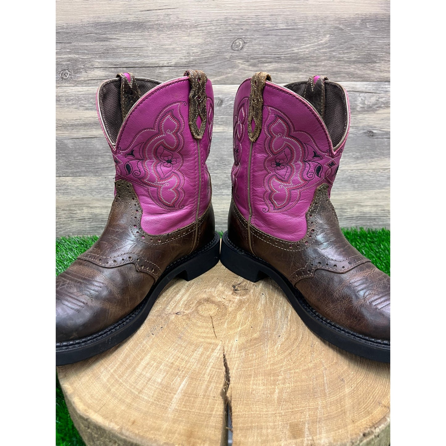 Justin Gypsy Women - Size 9B - Brown/Purple Cowboy Boots Style L9926