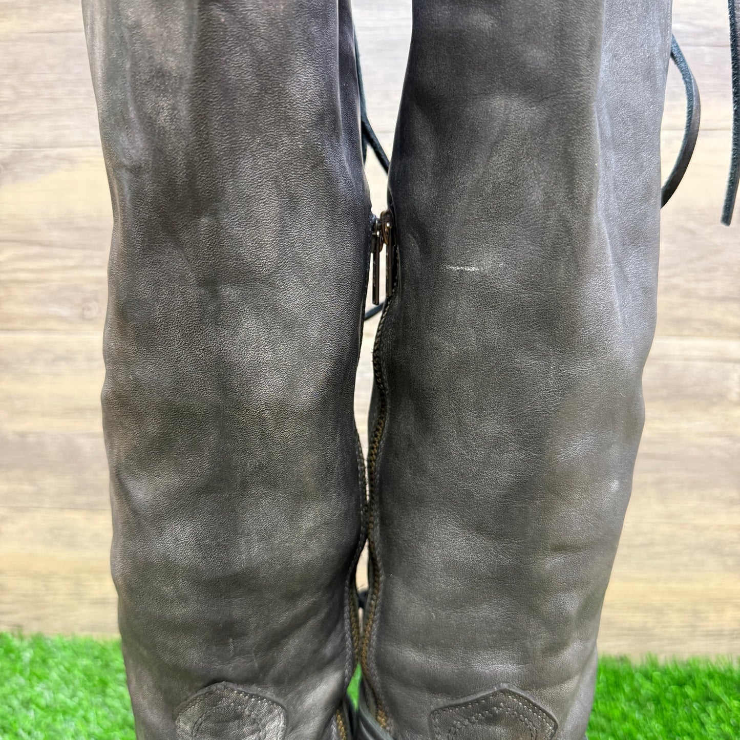 Freebird Women - Size 8 - Black Tall Lace Up Boots Style Coal 30457