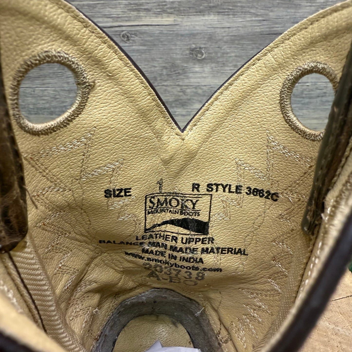 Smoky Mountain Youth - Size 1R - Brown Square Toe Cowboy Boots Style 3662C
