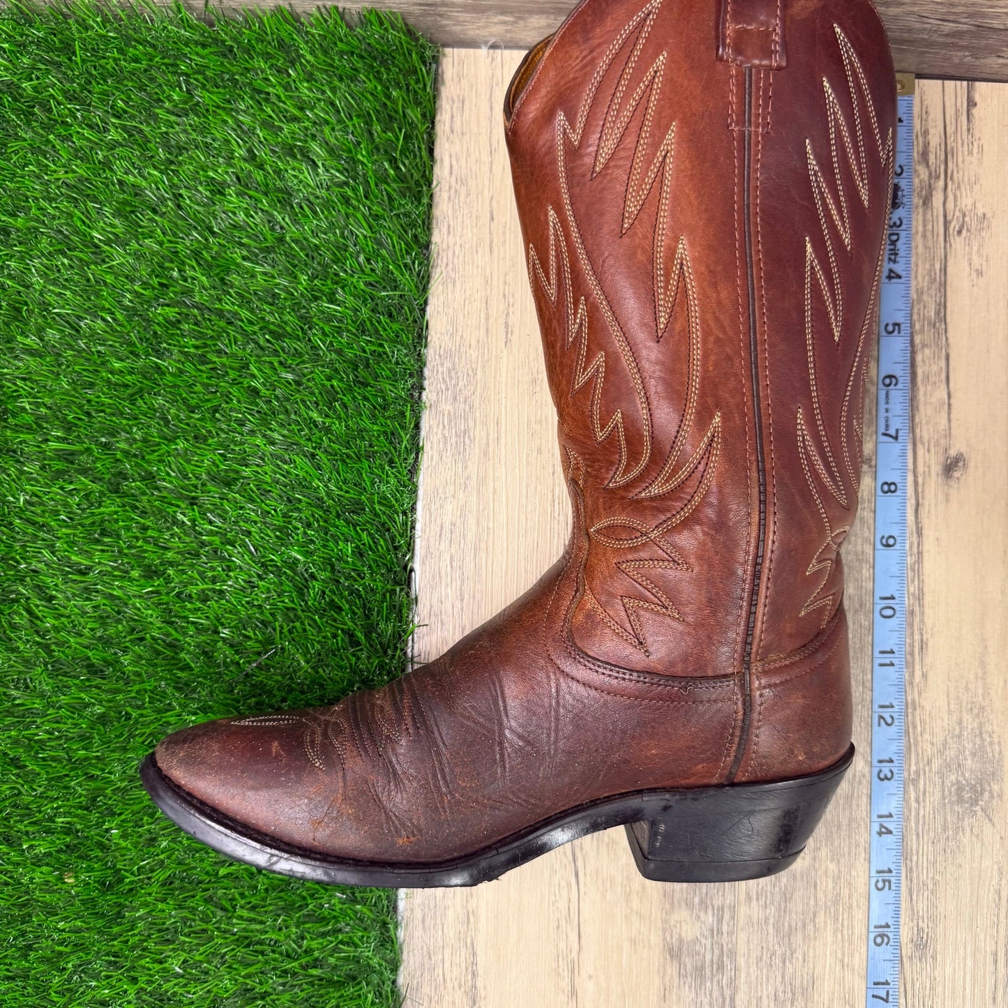 Old West Men - Size 8D - Brown Cowboy Boots Style WBM8051