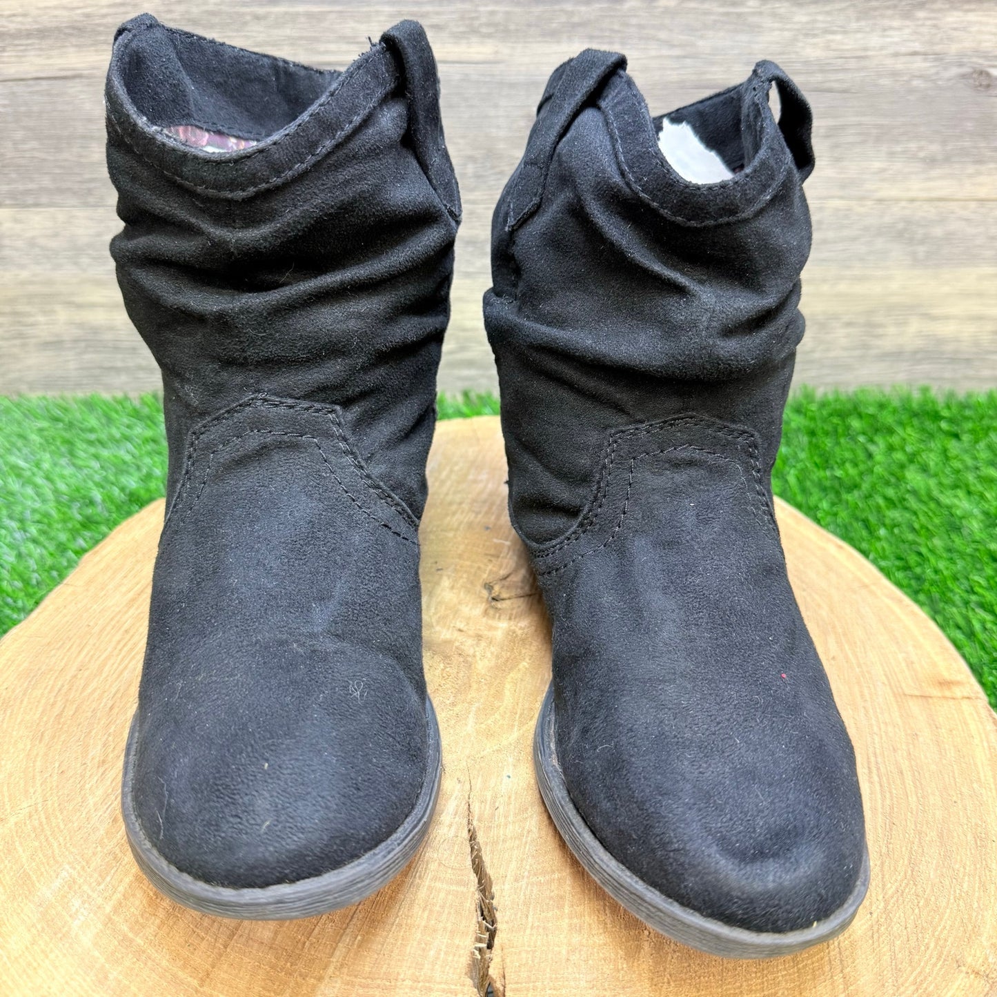 Trend Report Women - Size 8 - Black Faux Suede Ankle Boots 4895