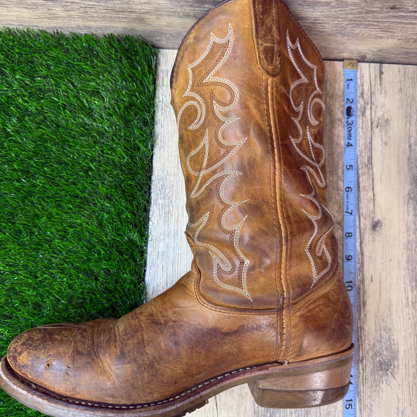 Double H Men - Size 12 - Brown Steel Toe Western Cowboy Boots