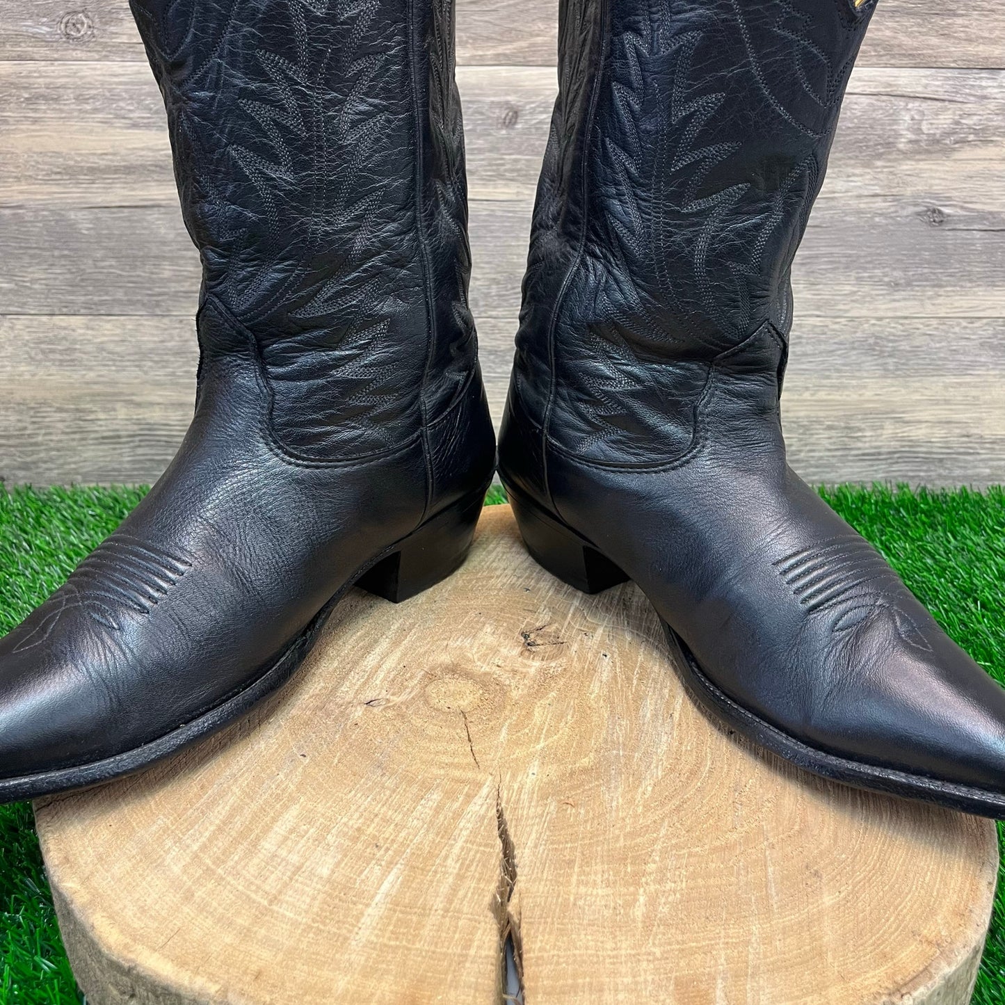 Nocona Men - Size 9EE - Black Soft Leather Cowboy Boots Style 66140