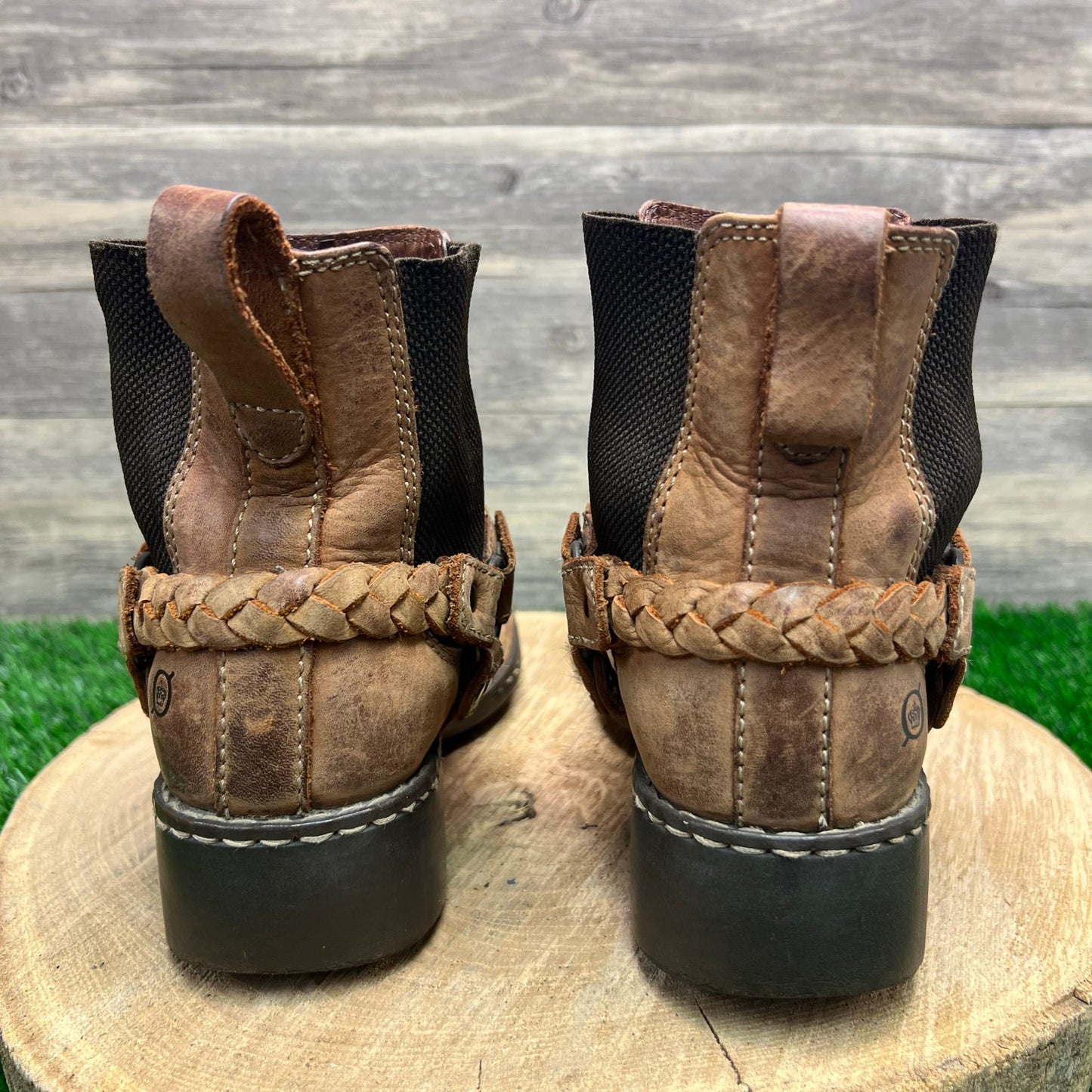 Born Women - Size 8 - Tan Harness Ankle Boots