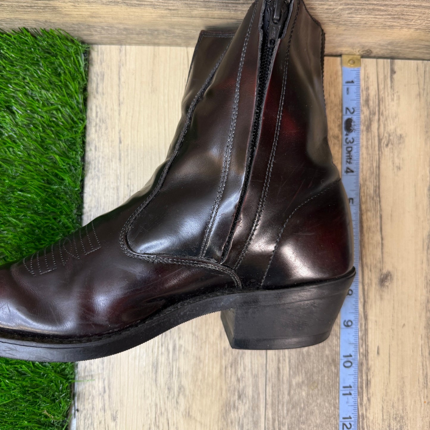 Laredo Men - Size 9.5D - Black Cherry Ankle Zipper Western Cowboy Boots 62008