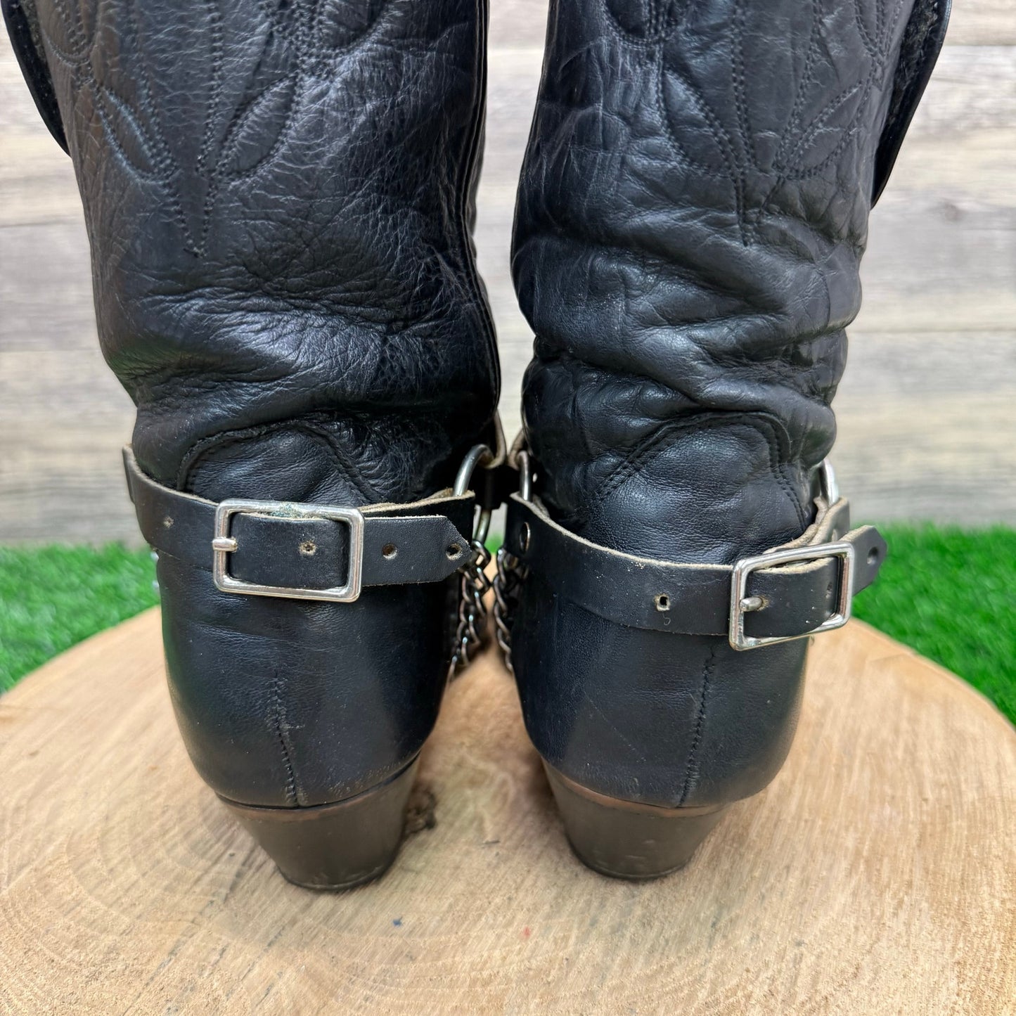 Laredo Women - Size 7M - Vintage Black Harness Cowboy Boots Style 47245