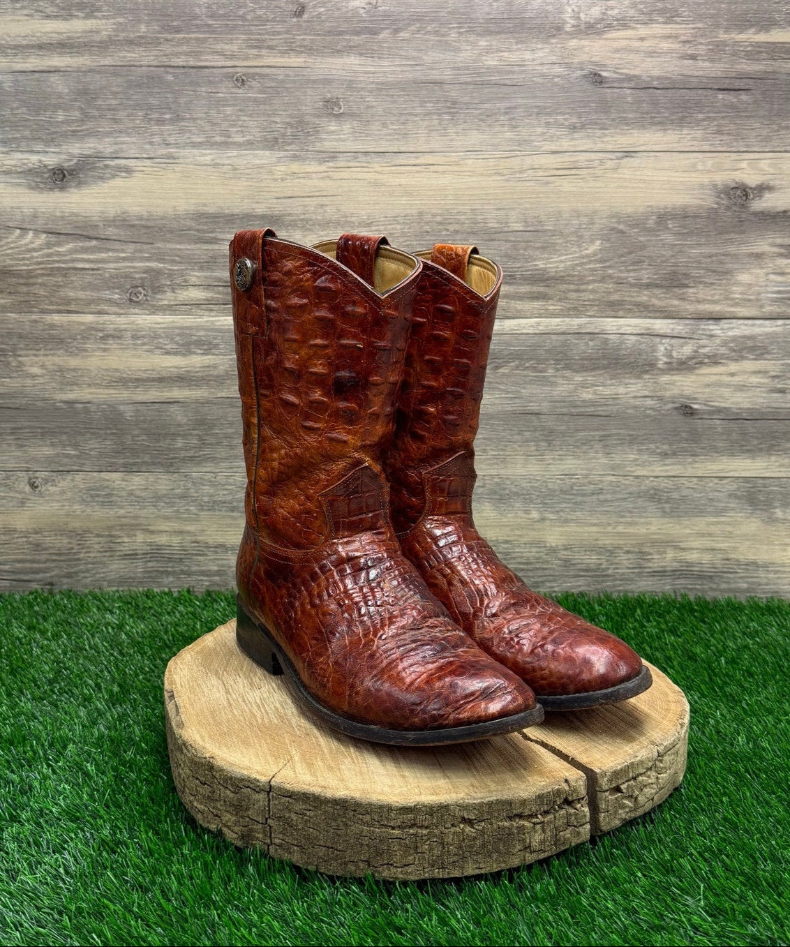 Rogers Boots Men - Size 9 - Copper Gator Skin Cowboy Boots Style 838