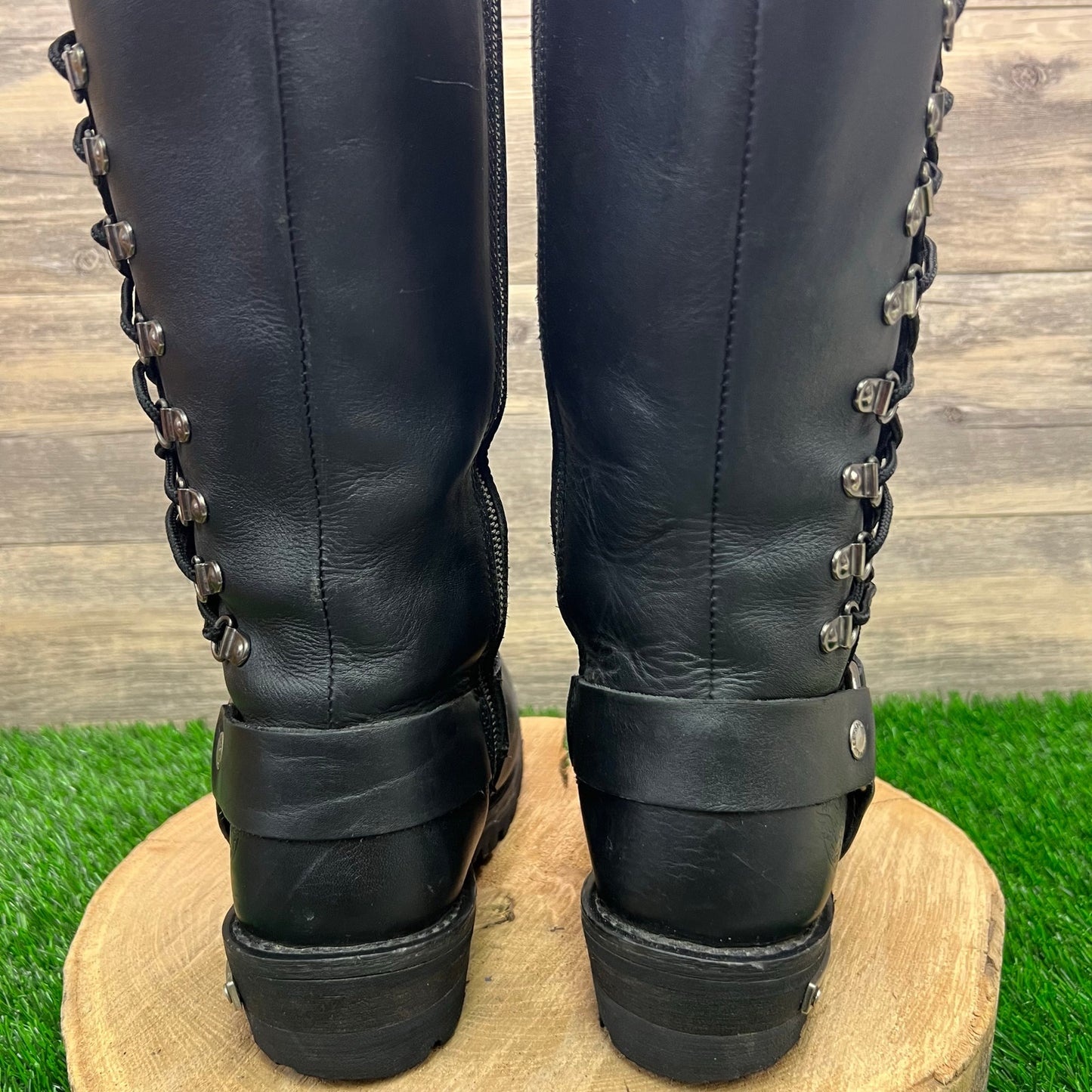 Milwaukee Women - Size 8 - Black Moto Harness Lace Boots MBL9365