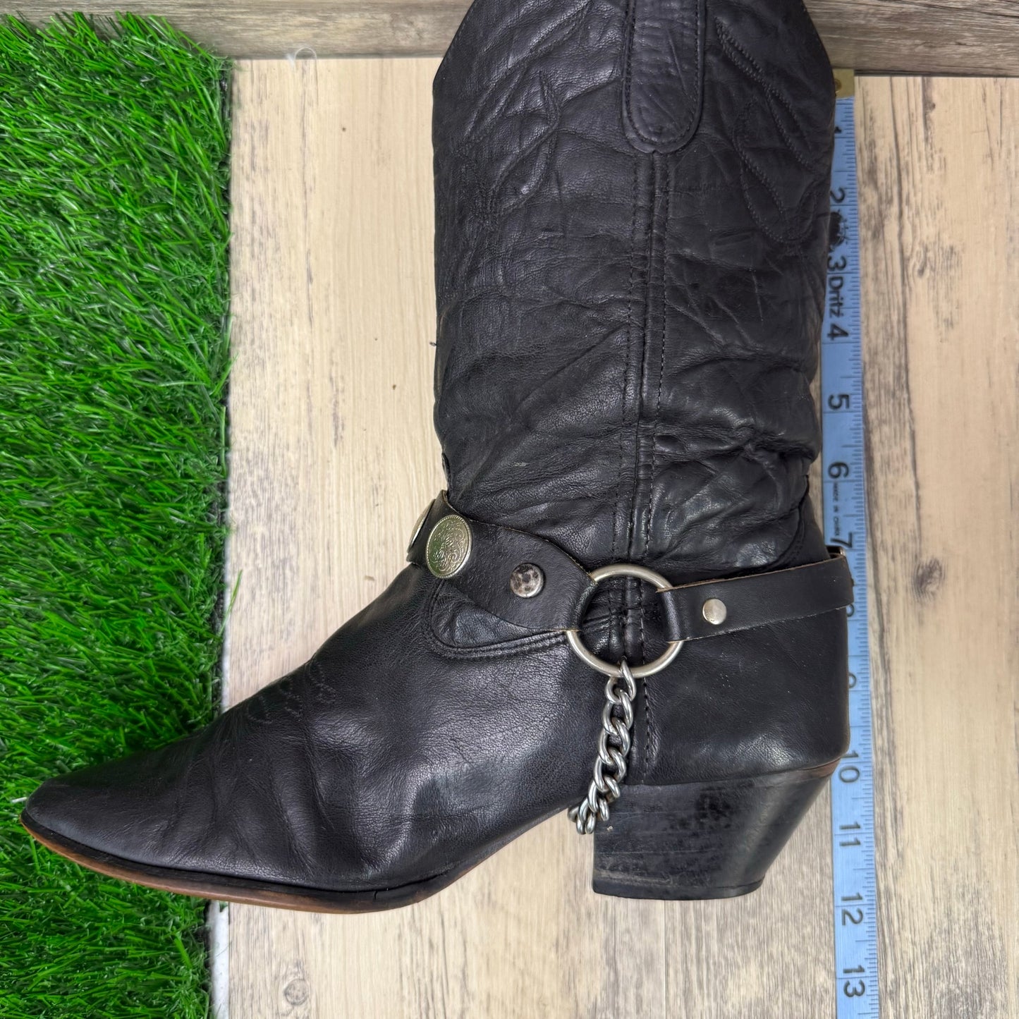 Laredo Women - Size 7M - Vintage Black Harness Cowboy Boots Style 47245