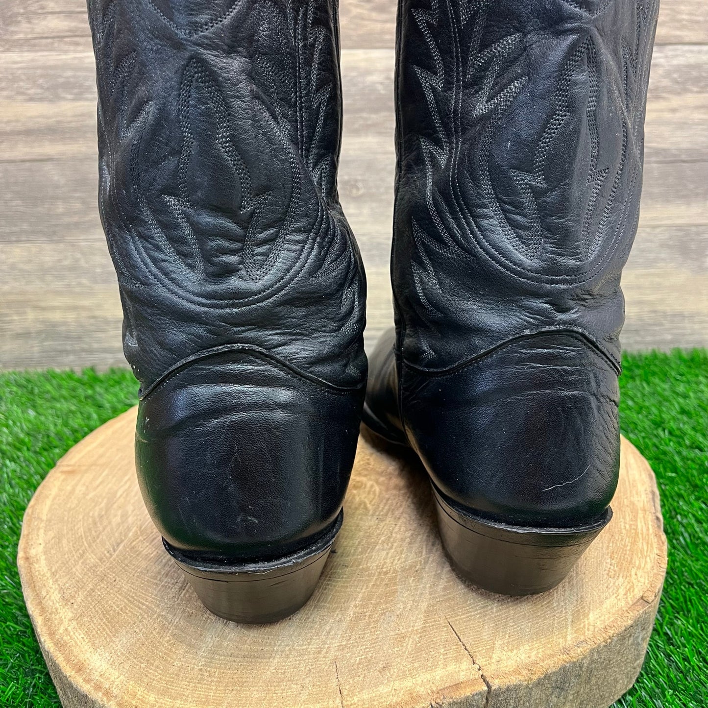 Nocona Men - Size 9EE - Black Soft Leather Cowboy Boots Style 66140
