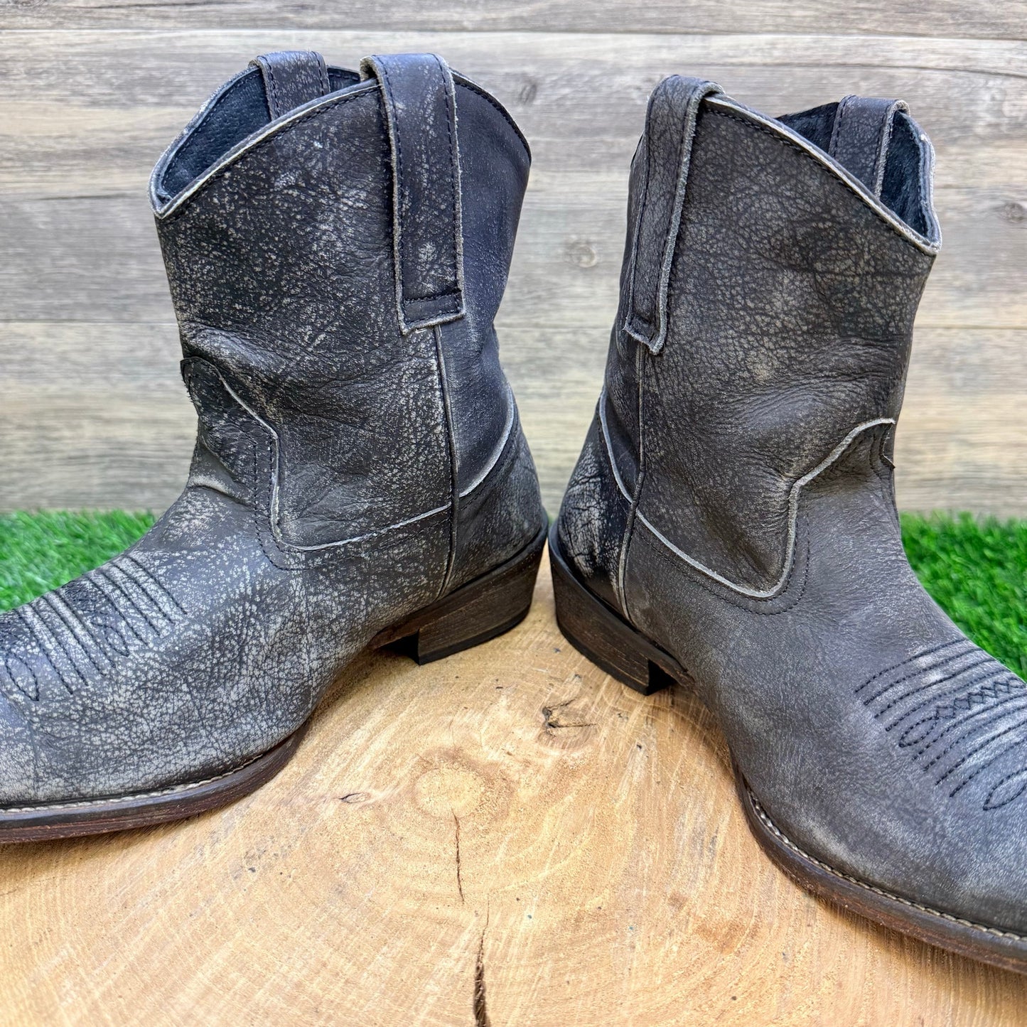 Roper Women - Size 8.5 - Black Distressed Ankle Boots