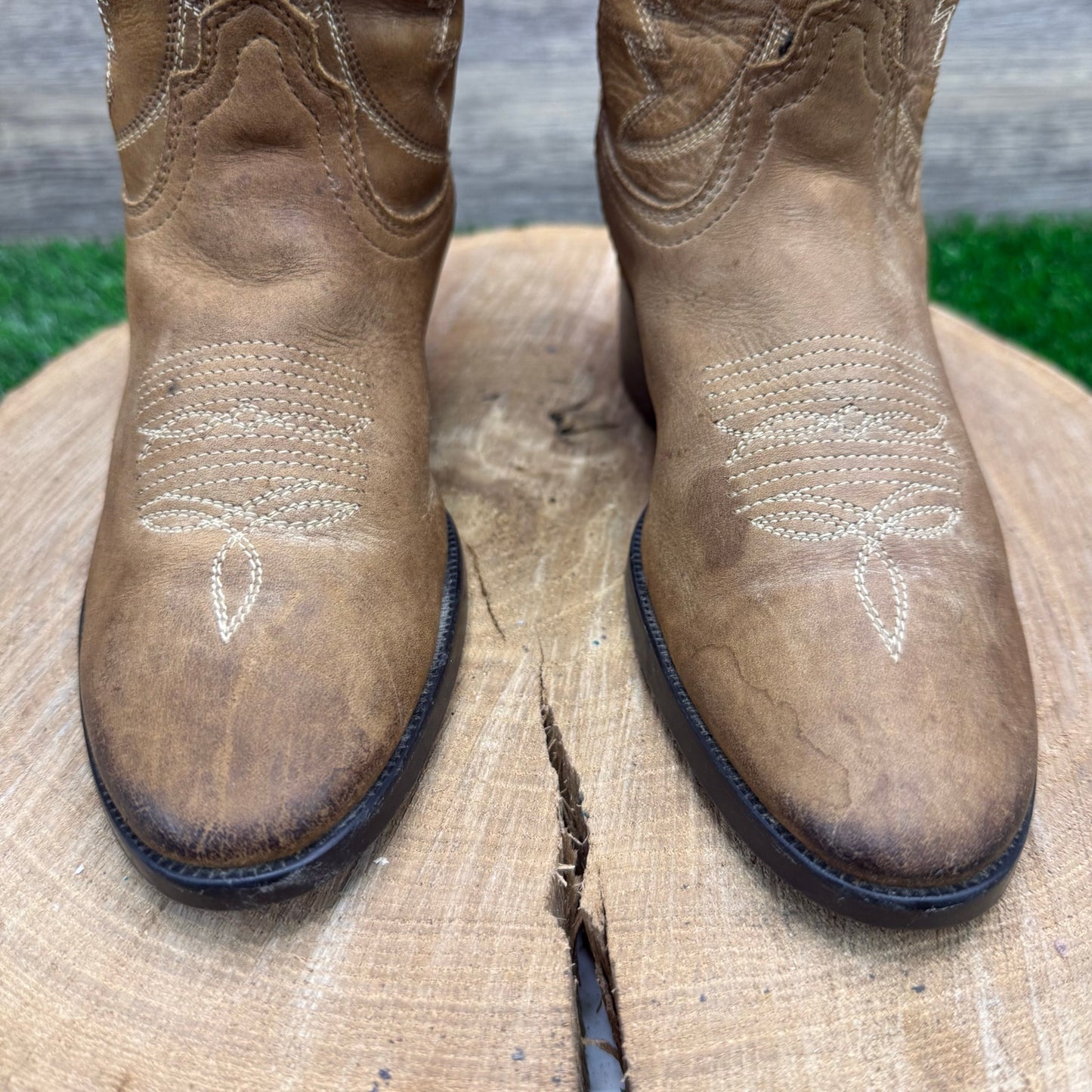 Dan Post Youth - Size 1 - Tan Cowboy Boots DPC2003
